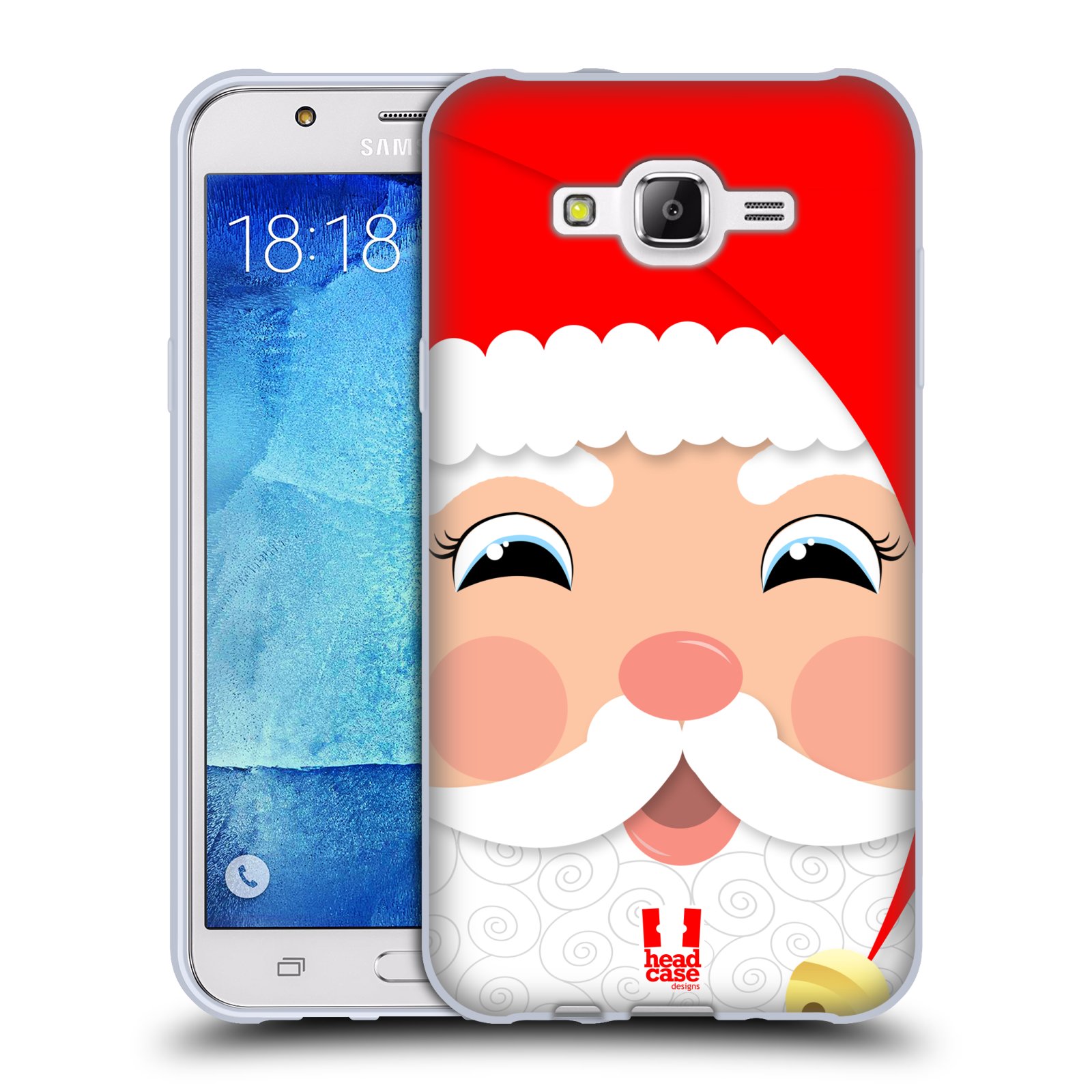 HEAD CASE silikonový obal na mobil Samsung Galaxy J7 vzor Vánoční tváře kreslené SANTA CLAUS