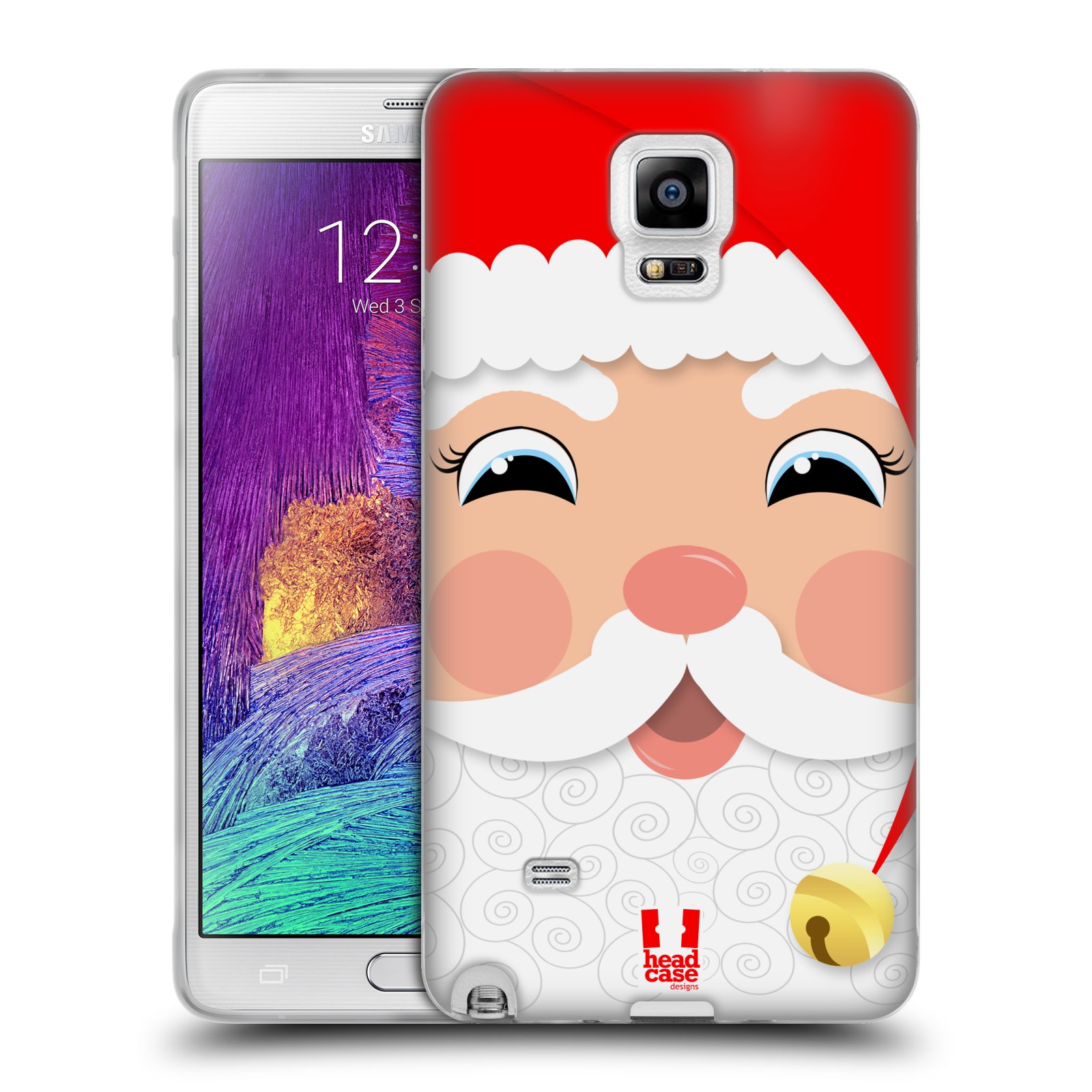 HEAD CASE silikonový obal na mobil Samsung Galaxy Note 4 (N910) vzor Vánoční tváře kreslené SANTA CLAUS