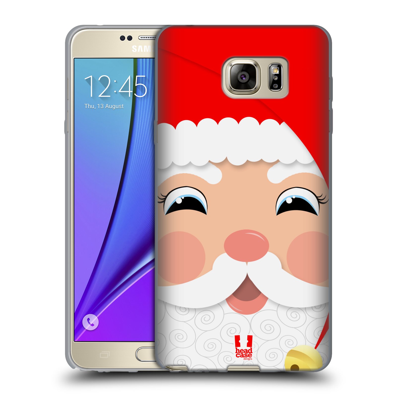 HEAD CASE silikonový obal na mobil Samsung Galaxy Note 5 (N920) vzor Vánoční tváře kreslené SANTA CLAUS