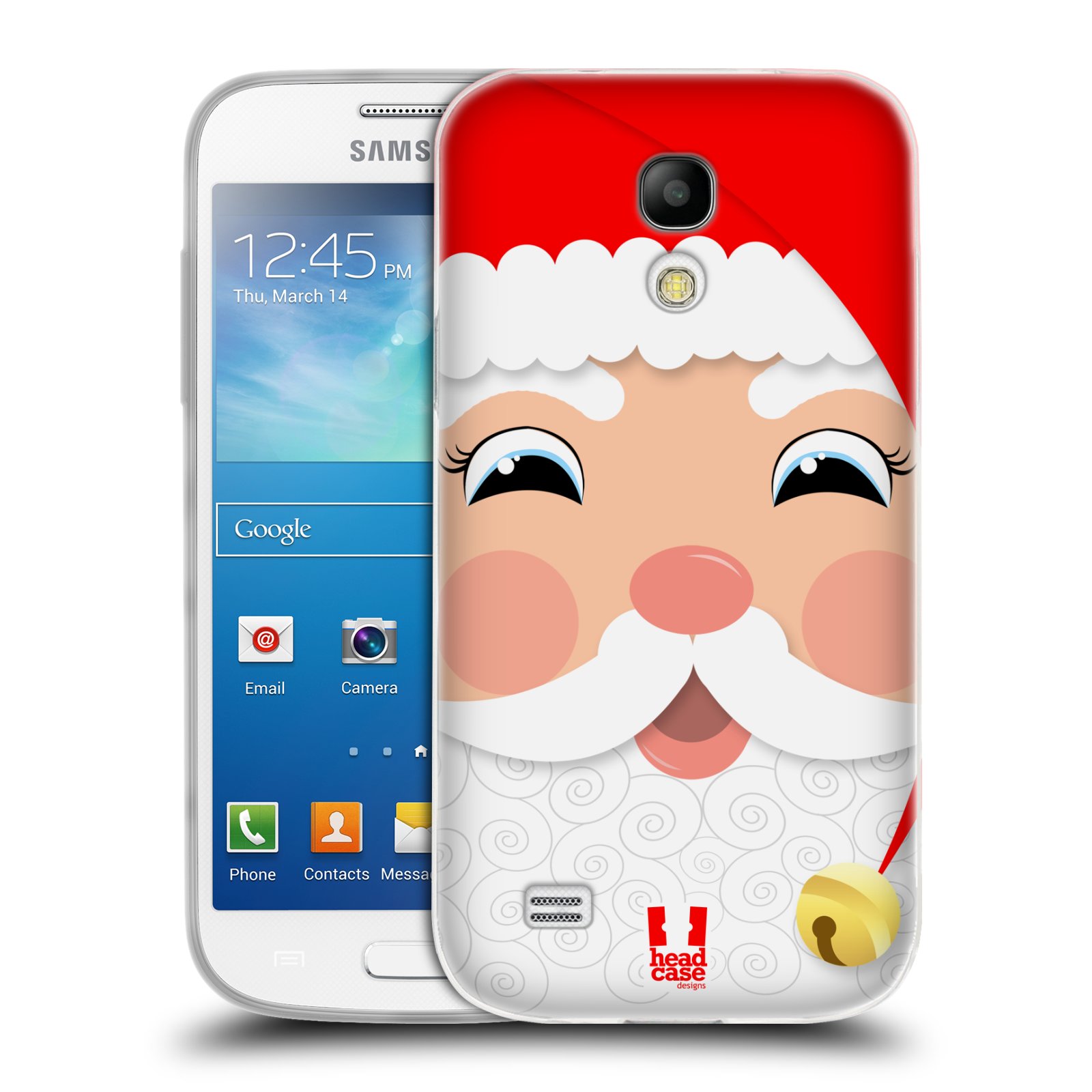 HEAD CASE silikonový obal na mobil Samsung Galaxy S4 MINI vzor Vánoční tváře kreslené SANTA CLAUS