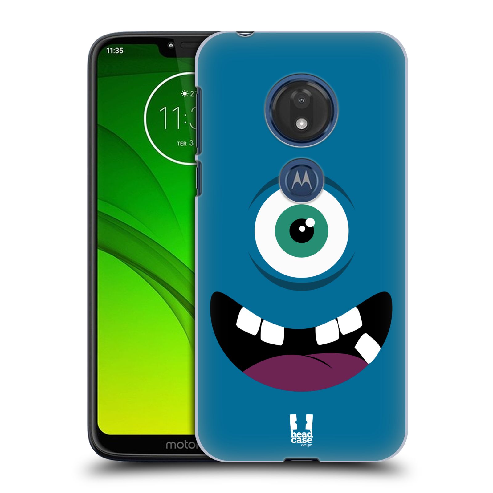Pouzdro na mobil Motorola Moto G7 Play vzor Rozjařené příšerky MODRÁ