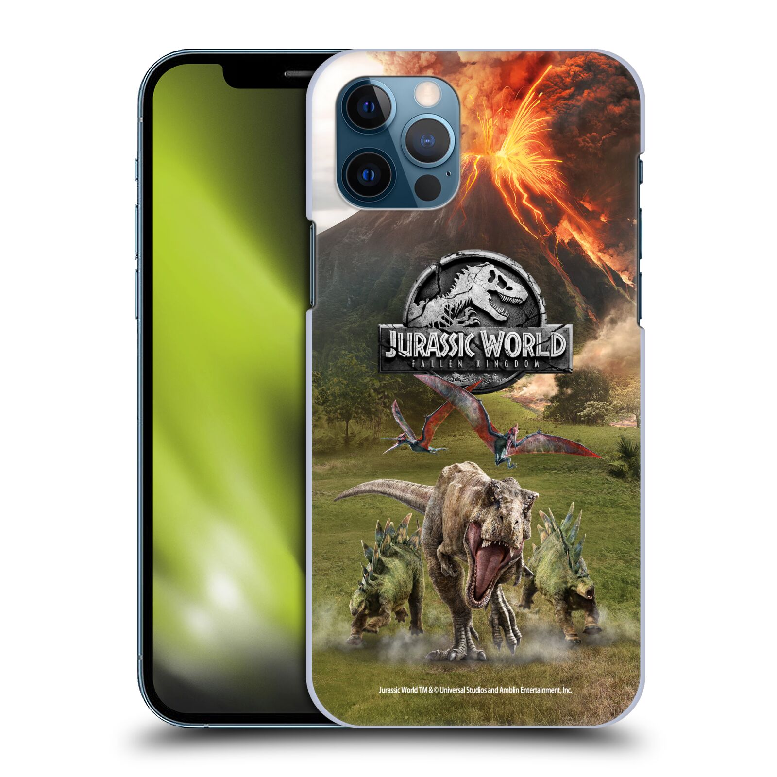 Zadní obal pro mobil Apple iPhone 12 / iPhone 12 Pro - HEAD CASE - Jurský Svět - Dinosauři sopka