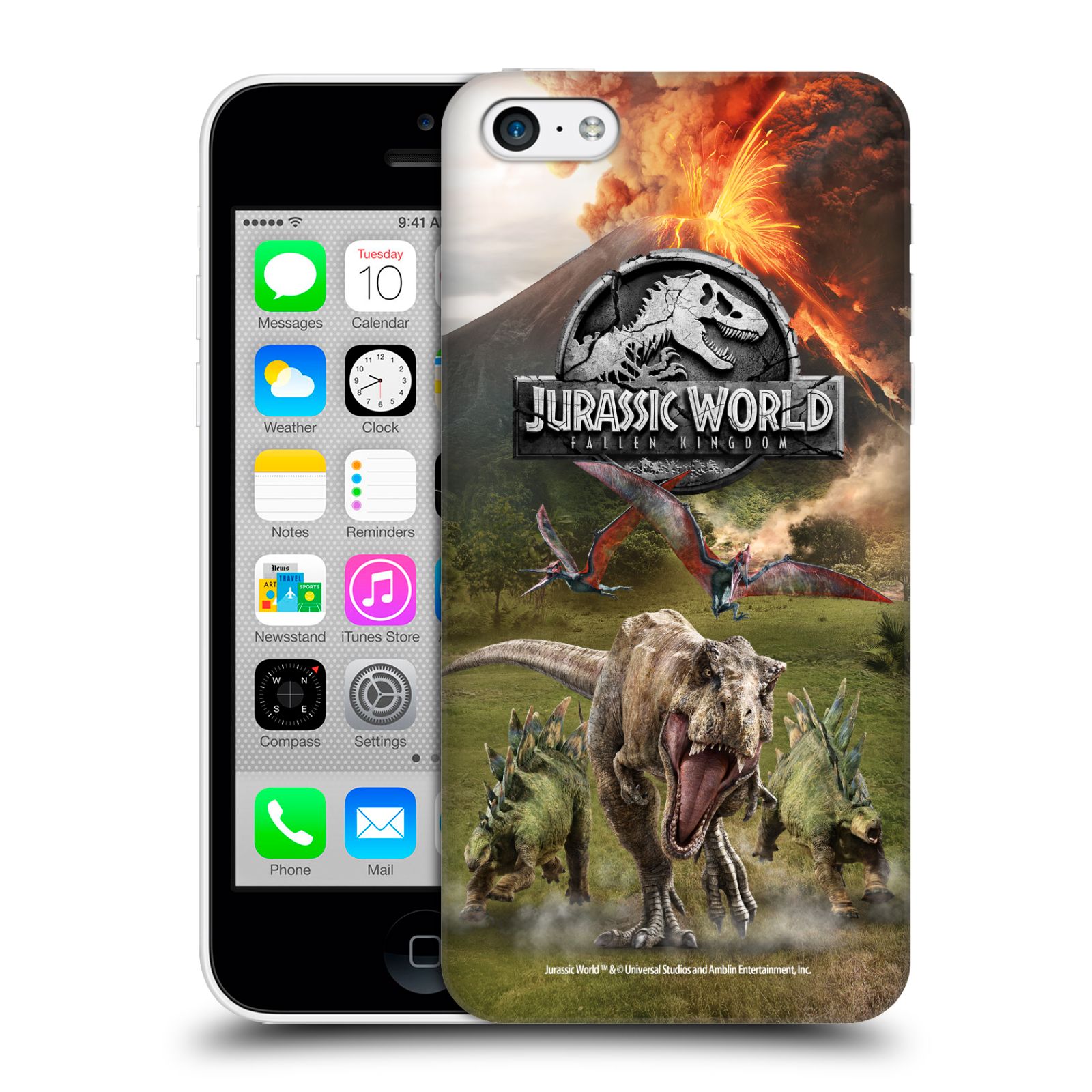 Zadní obal pro mobil Apple Iphone 5C - HEAD CASE - Jurský Svět - Dinosauři sopka
