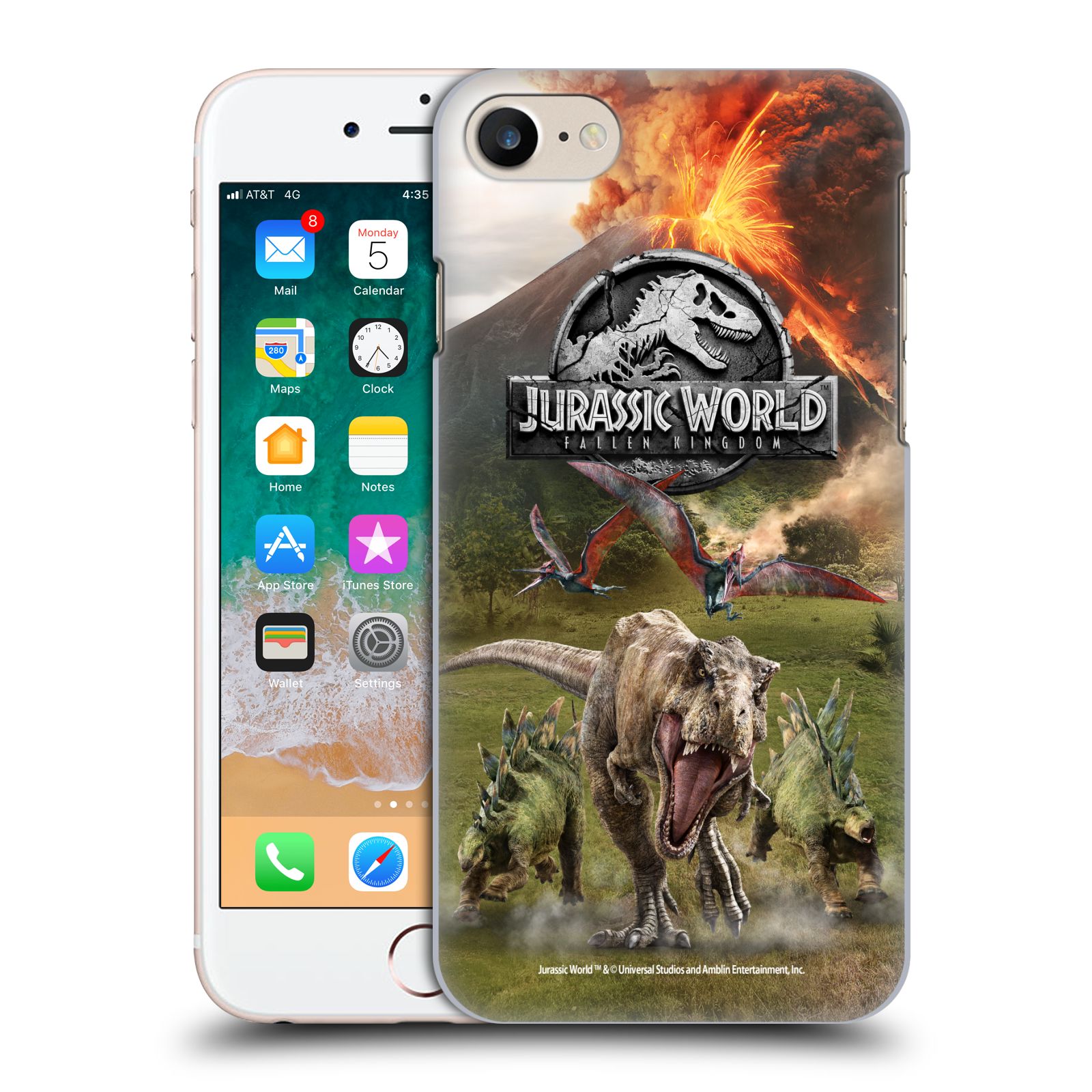Zadní obal pro mobil Apple Iphone 7/8/SE2020 - HEAD CASE - Jurský Svět - Dinosauři sopka