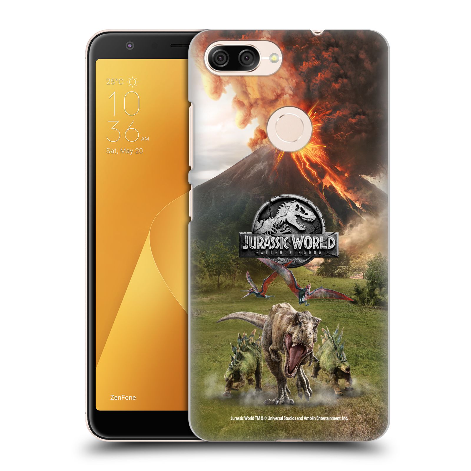 Zadní obal pro mobil Asus Zenfone Max Plus (M1) - HEAD CASE - Jurský Svět - Dinosauři sopka