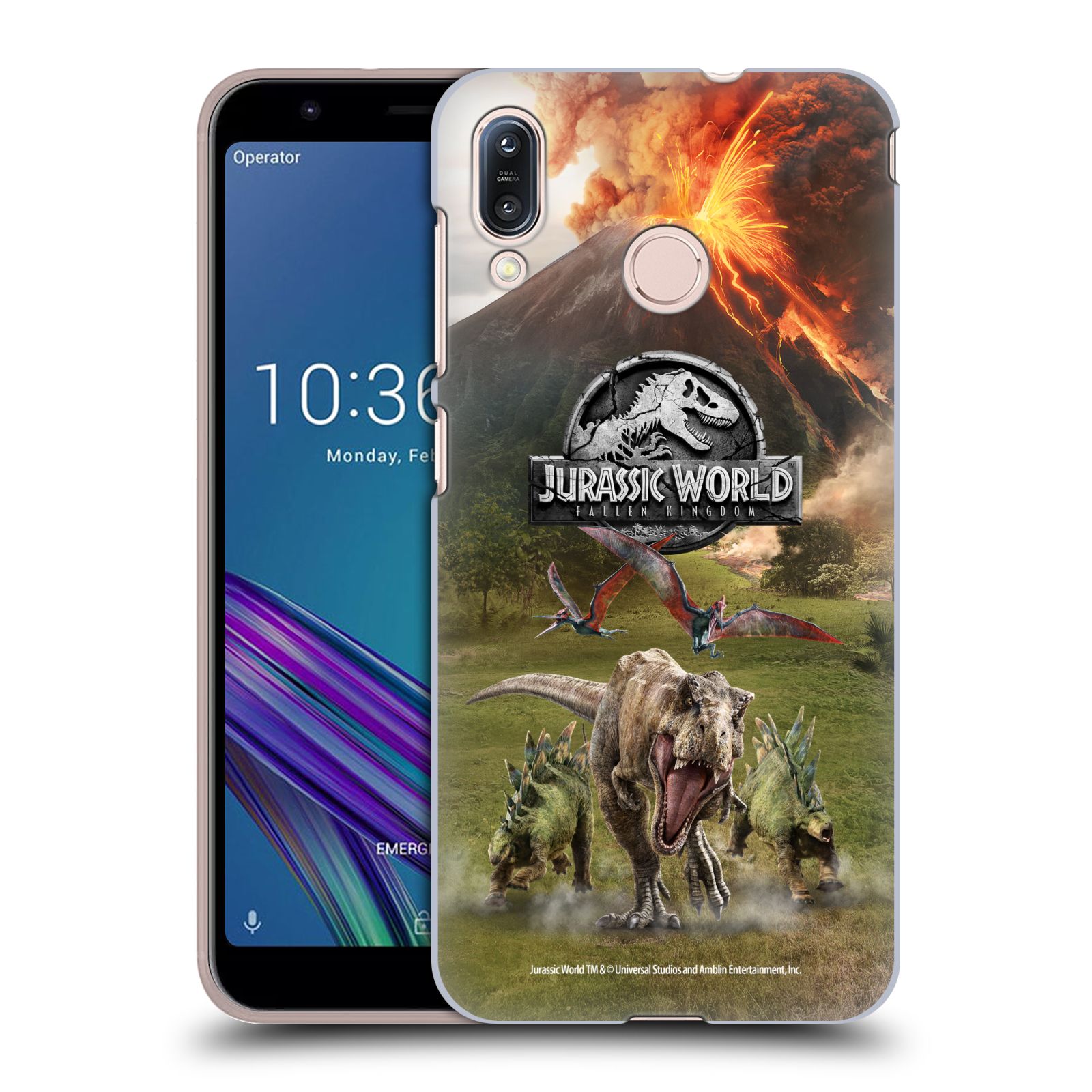 Zadní obal pro mobil Asus Zenfone Max (M1) ZB555KL - HEAD CASE - Jurský Svět - Dinosauři sopka