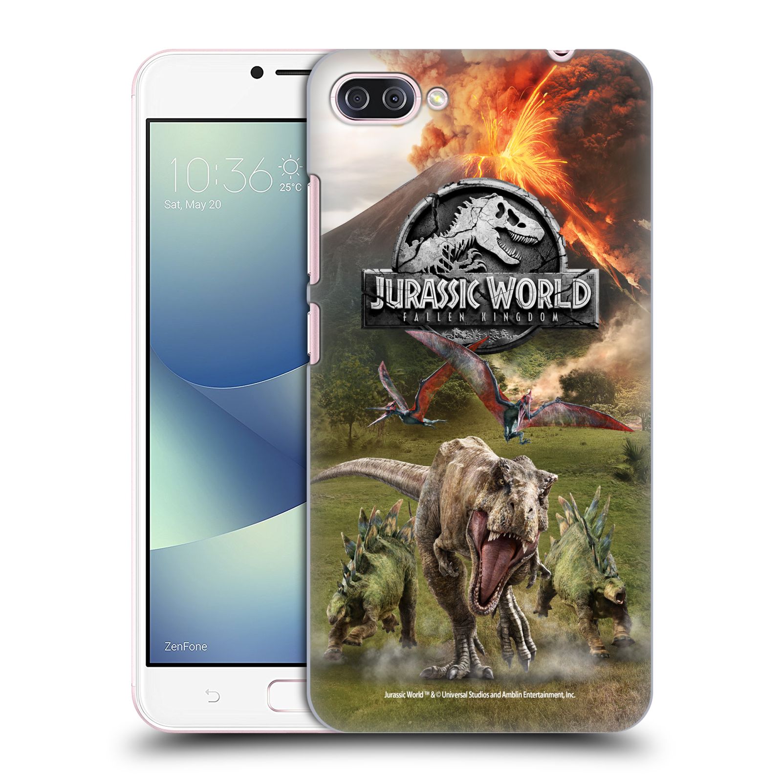 Zadní obal pro mobil Asus Zenfone 4 MAX / 4 MAX PRO (ZC554KL) - HEAD CASE - Jurský Svět - Dinosauři sopka