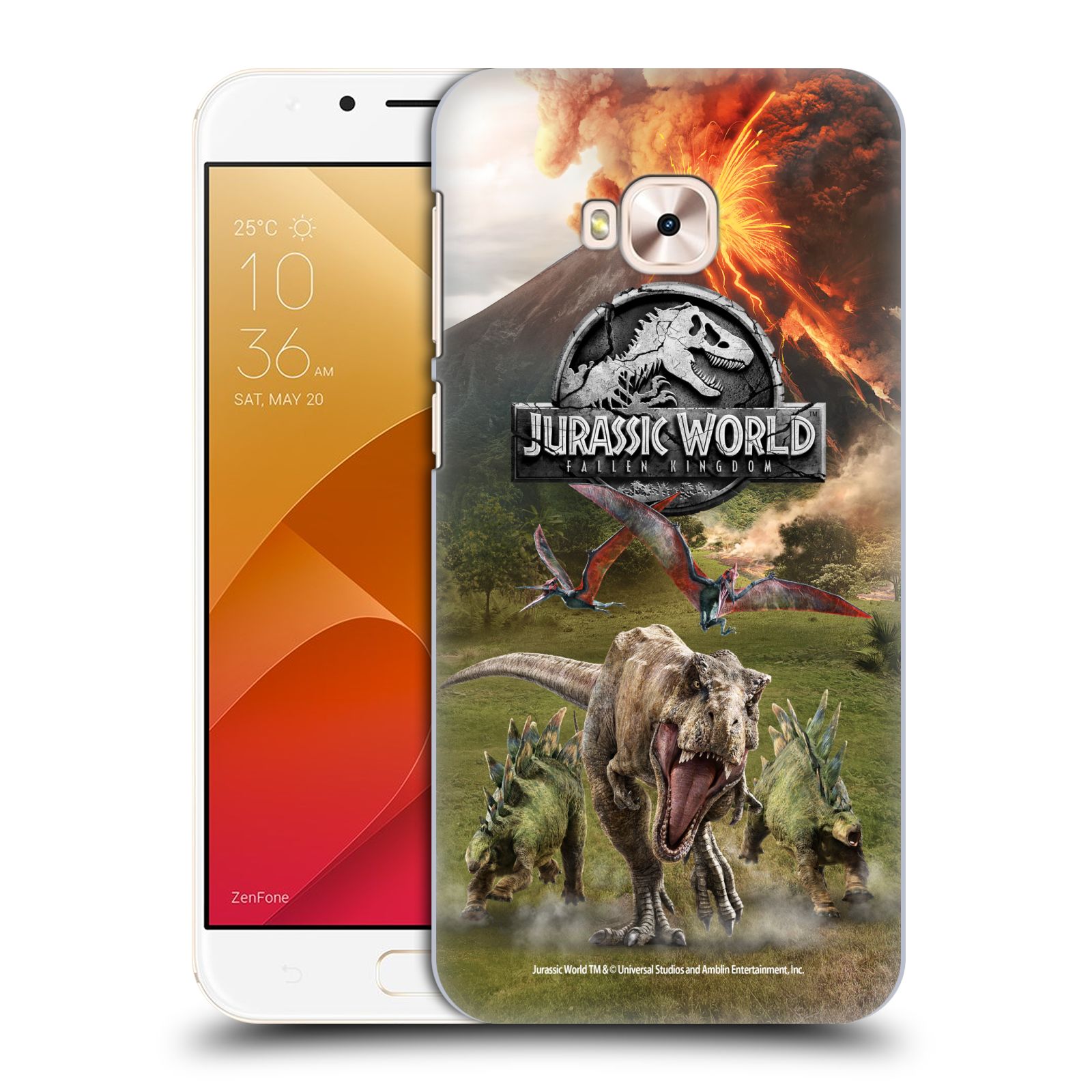 Zadní obal pro mobil Asus Zenfone 4 Selfie Pro ZD552KL - HEAD CASE - Jurský Svět - Dinosauři sopka