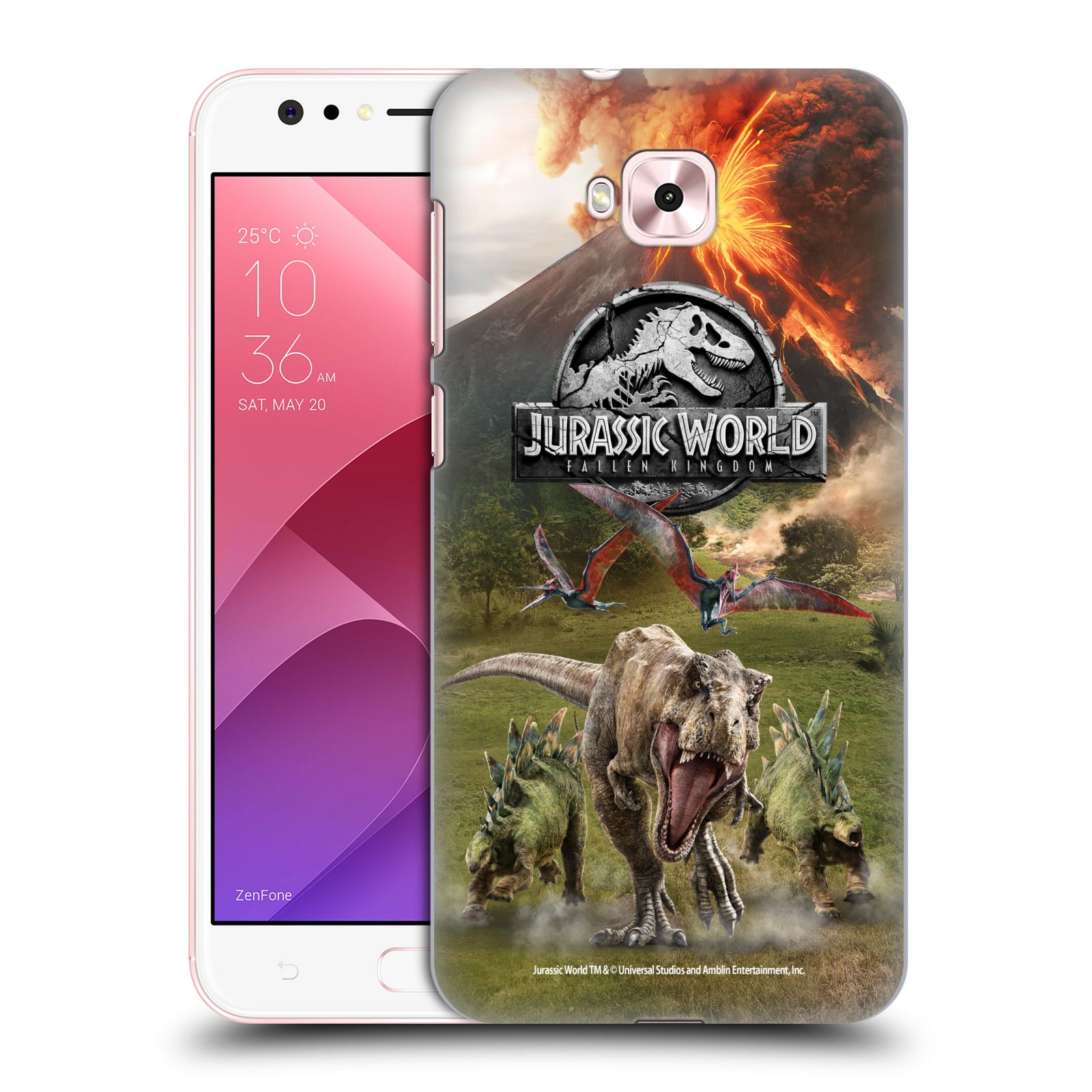 Zadní obal pro mobil Asus Zenfone 4 Selfie ZD553KL - HEAD CASE - Jurský Svět - Dinosauři sopka