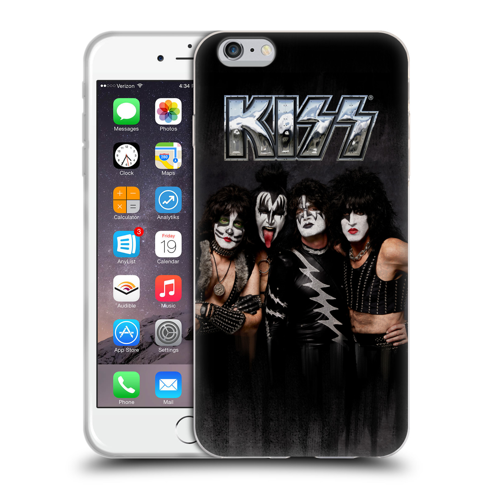HEAD CASE silikonový obal na mobil Apple Iphone 6/6S PLUS Rocková skupina Kiss classic 80