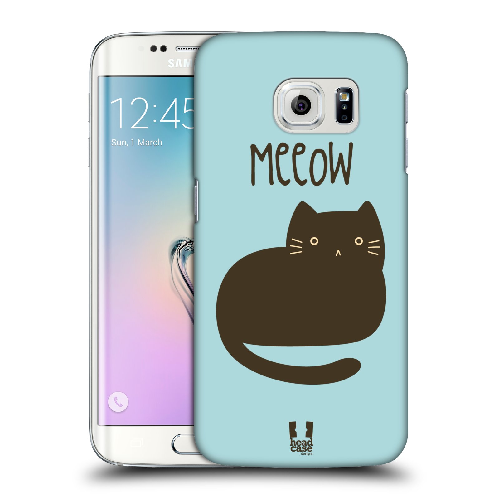 HEAD CASE plastový obal na mobil SAMSUNG Galaxy S6 EDGE (G9250, G925, G925F) vzor Rozotmilé malé kreslené kočičky BOMBAJSKÁ MODRÁ
