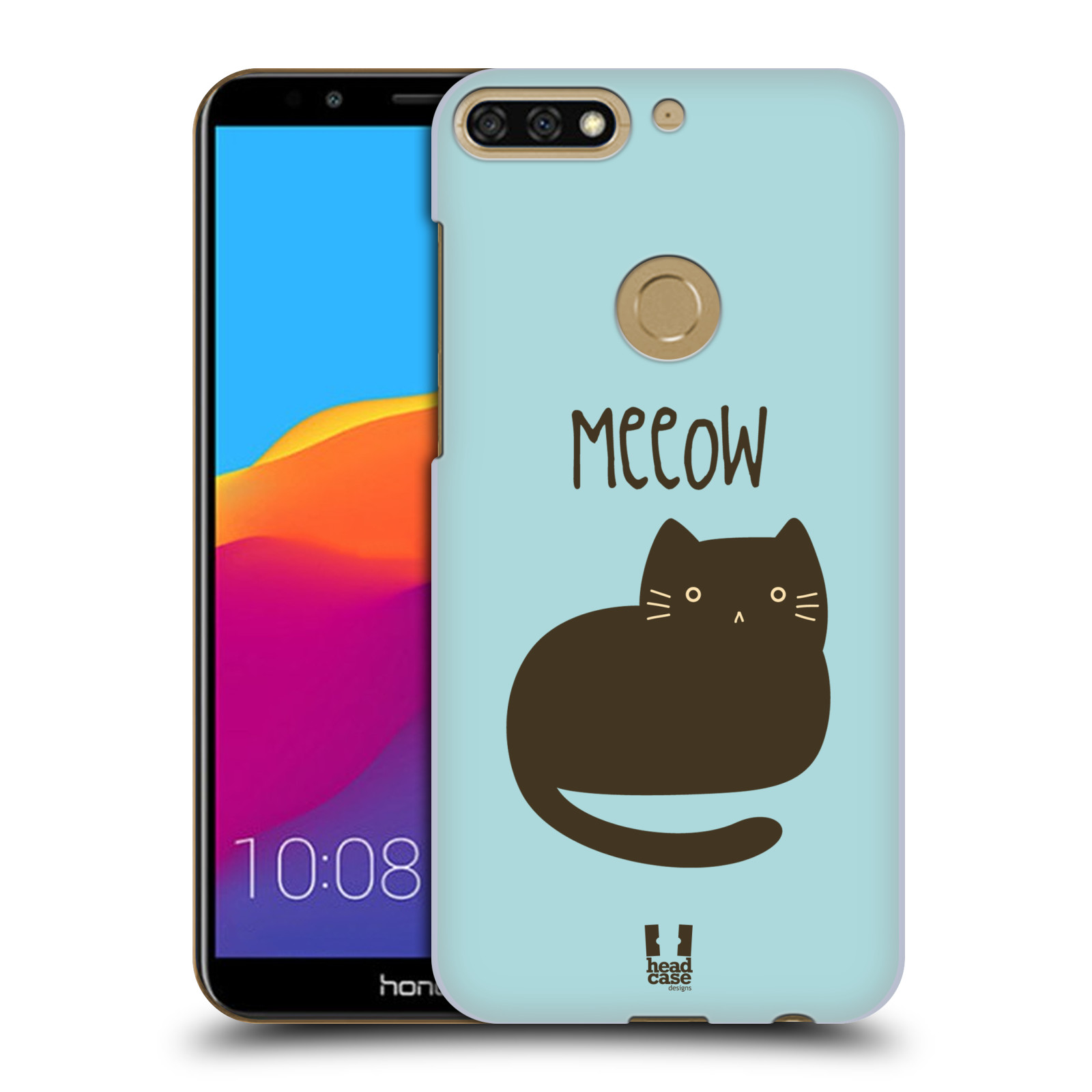 HEAD CASE plastový obal na mobil Honor 7c vzor Rozotmilé malé kreslené kočičky BOMBAJSKÁ MODRÁ