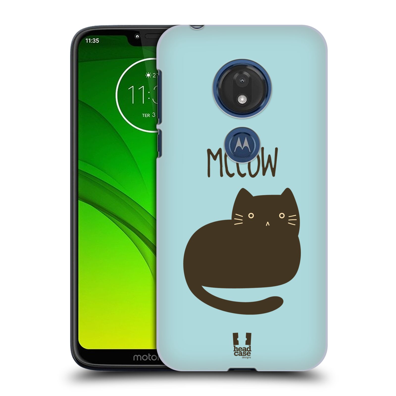 Pouzdro na mobil Motorola Moto G7 Play vzor Rozotmilé malé kreslené kočičky BOMBAJSKÁ MODRÁ