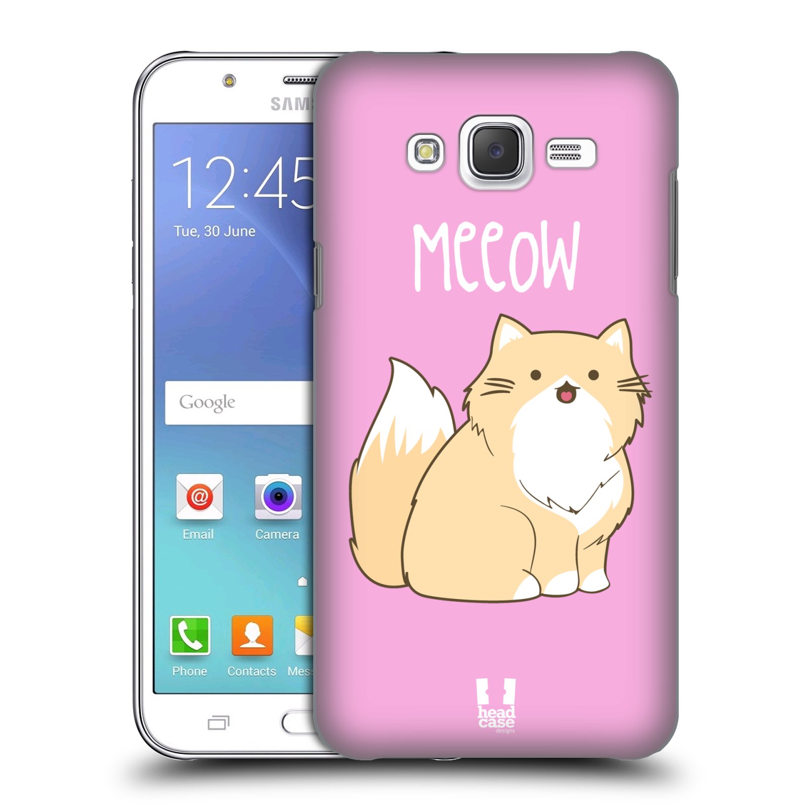 HEAD CASE plastový obal na mobil SAMSUNG Galaxy J5, J500 vzor Rozotmilé malé kreslené kočičky PERSKÁ RŮŽOVÁ