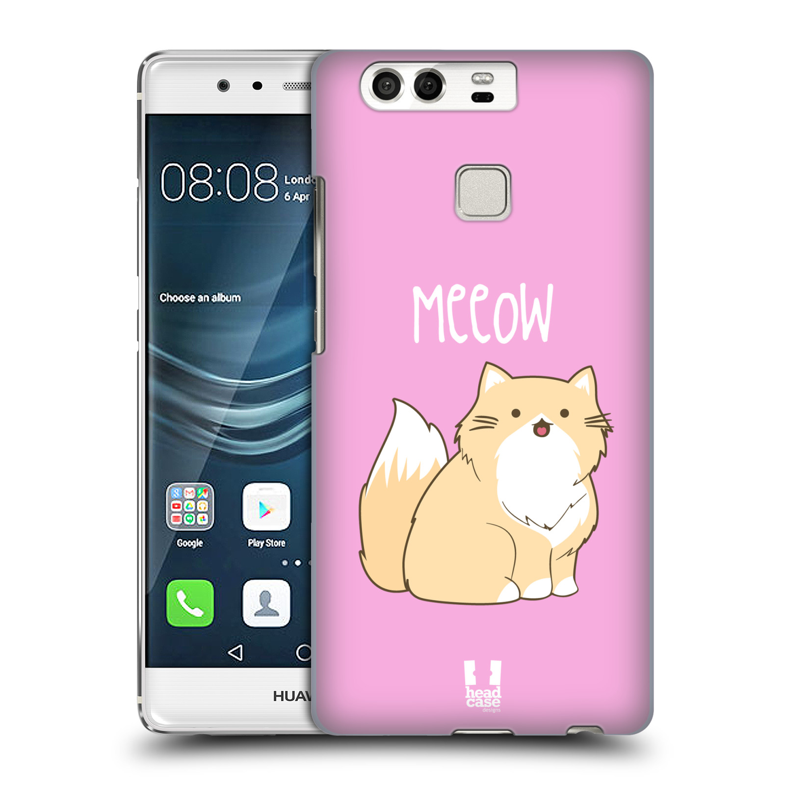 HEAD CASE plastový obal na mobil Huawei P9 / P9 DUAL SIM vzor Rozotmilé malé kreslené kočičky PERSKÁ RŮŽOVÁ