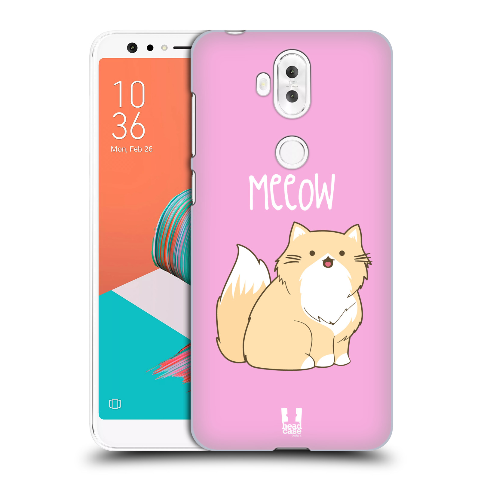 HEAD CASE plastový obal na mobil Asus Zenfone 5 LITE ZC600KL vzor Rozotmilé malé kreslené kočičky PERSKÁ RŮŽOVÁ