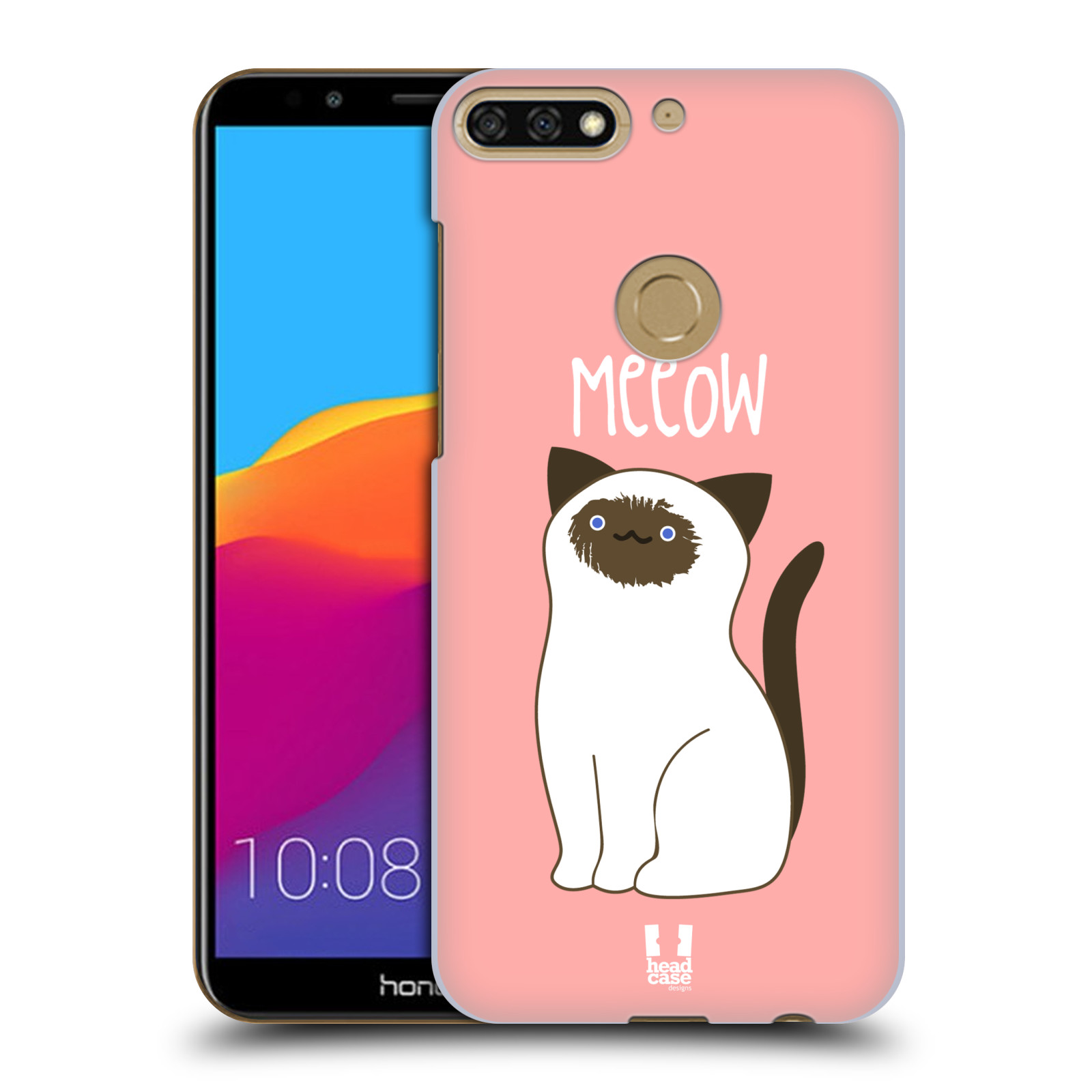HEAD CASE plastový obal na mobil Honor 7c vzor Rozotmilé malé kreslené kočičky SIAMSKÁ RŮŽOVÁ