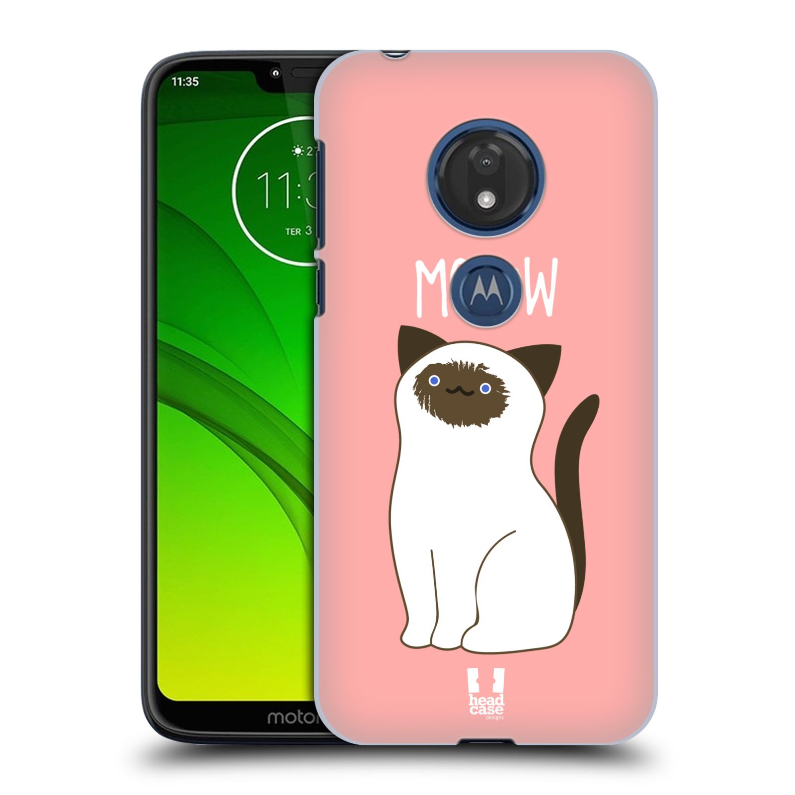 Pouzdro na mobil Motorola Moto G7 Play vzor Rozotmilé malé kreslené kočičky SIAMSKÁ RŮŽOVÁ