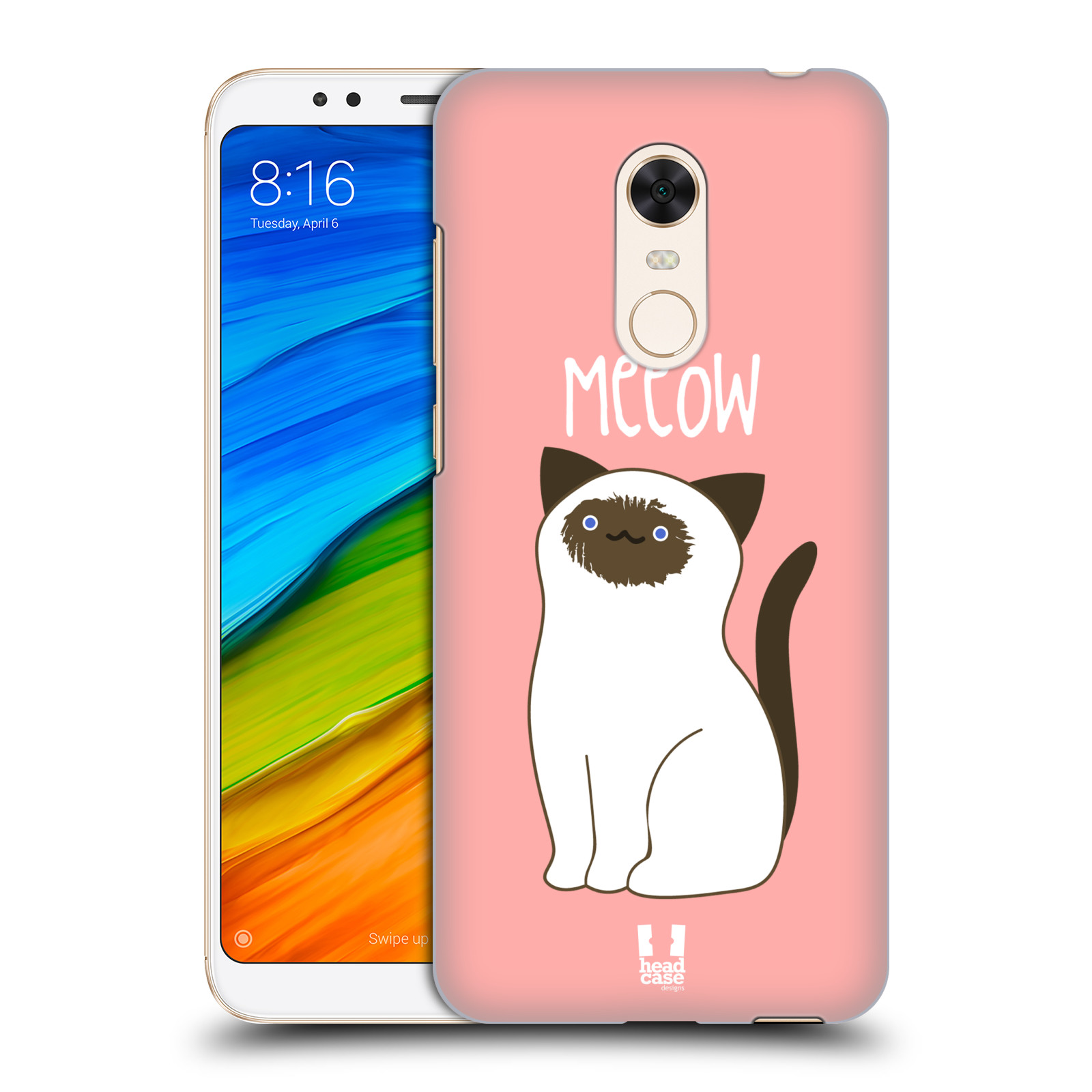 HEAD CASE plastový obal na mobil Xiaomi Redmi 5 PLUS vzor Rozotmilé malé kreslené kočičky SIAMSKÁ RŮŽOVÁ