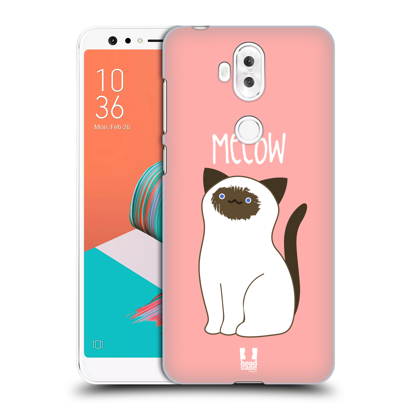 HEAD CASE plastový obal na mobil Asus Zenfone 5 LITE ZC600KL vzor Rozotmilé malé kreslené kočičky SIAMSKÁ RŮŽOVÁ