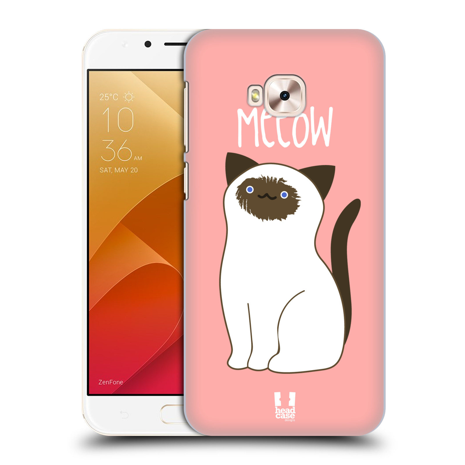 HEAD CASE plastový obal na mobil Asus Zenfone 4 Selfie Pro ZD552KL vzor Rozotmilé malé kreslené kočičky SIAMSKÁ RŮŽOVÁ