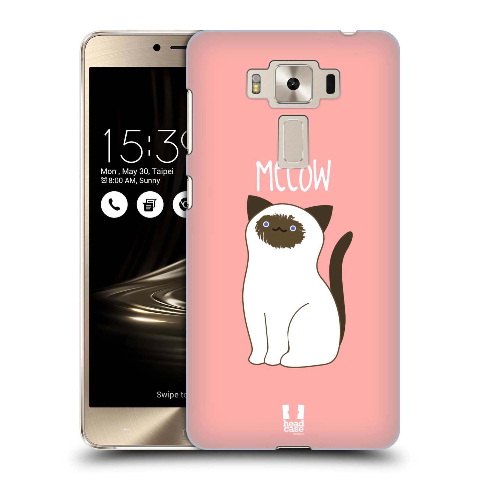 HEAD CASE plastový obal na mobil Asus Zenfone 3 DELUXE ZS550KL vzor Rozotmilé malé kreslené kočičky SIAMSKÁ RŮŽOVÁ