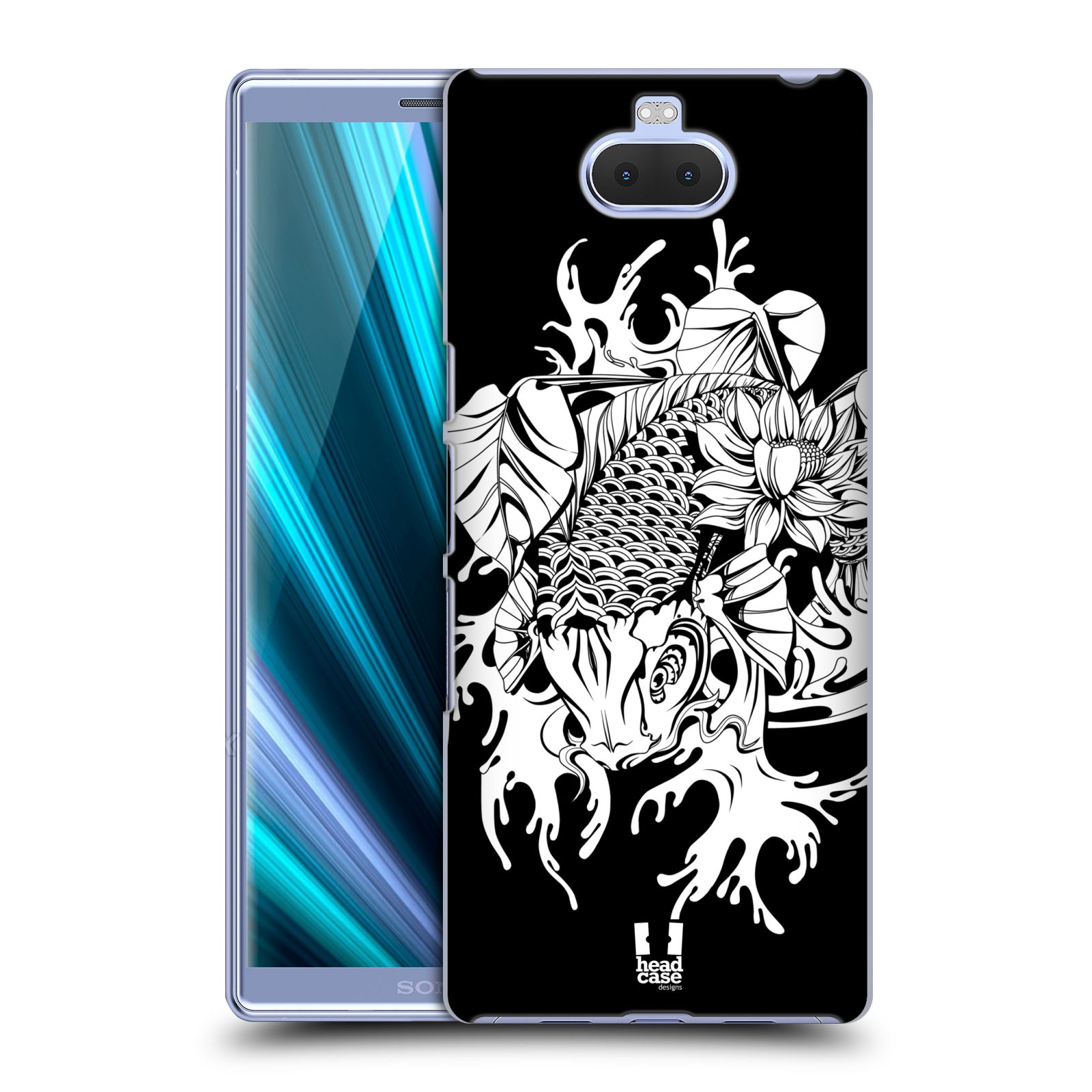 Pouzdro na mobil Sony Xperia 10 - Head Case - vzor Tetování ryba Doitsu