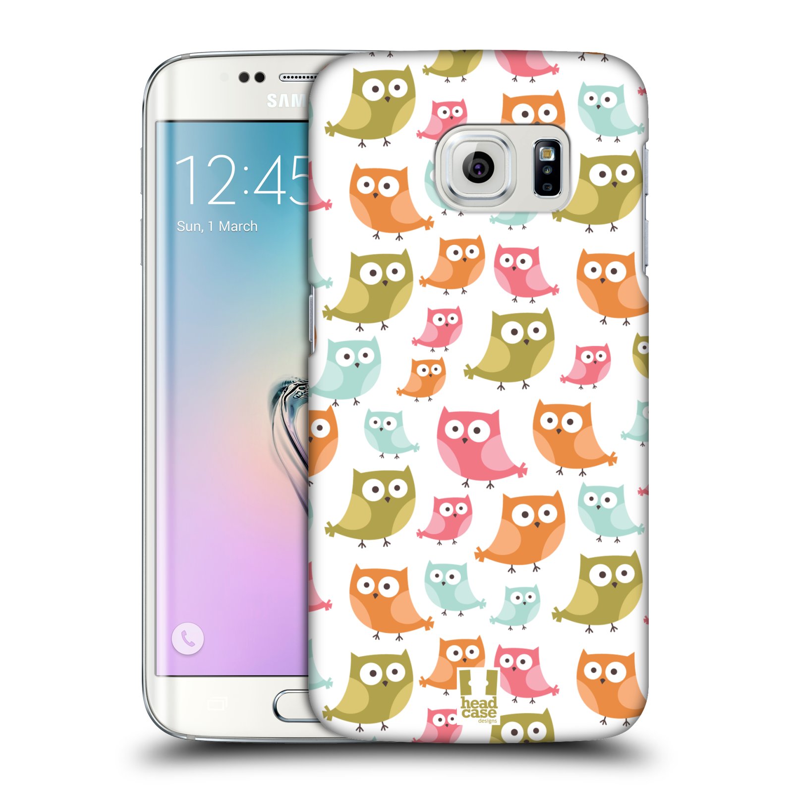 HEAD CASE plastový obal na mobil SAMSUNG Galaxy S6 EDGE (G9250, G925, G925F) vzor Malé roztomilé sovičky barevná kombinace