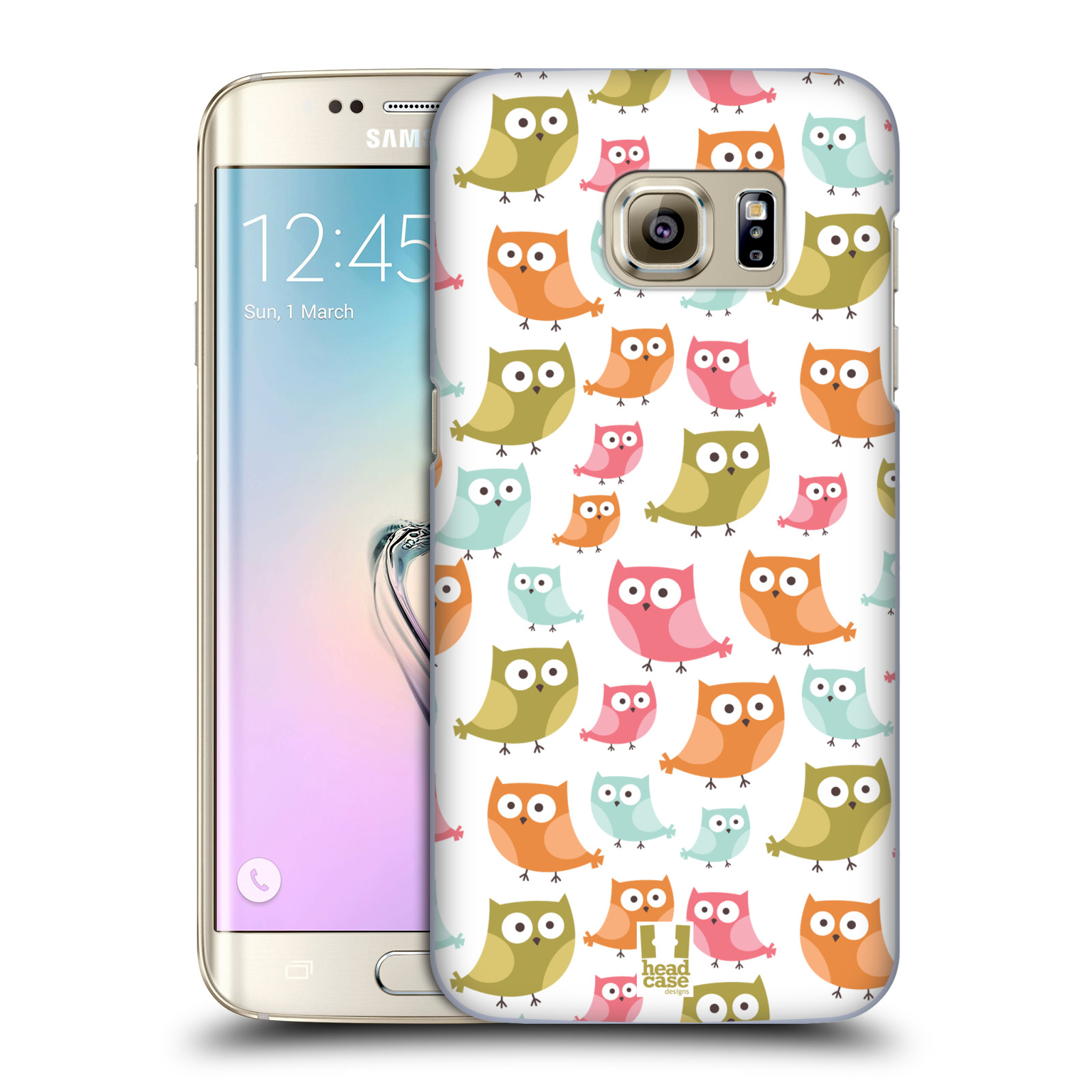 HEAD CASE plastový obal na mobil SAMSUNG GALAXY S7 EDGE vzor Malé roztomilé sovičky barevná kombinace