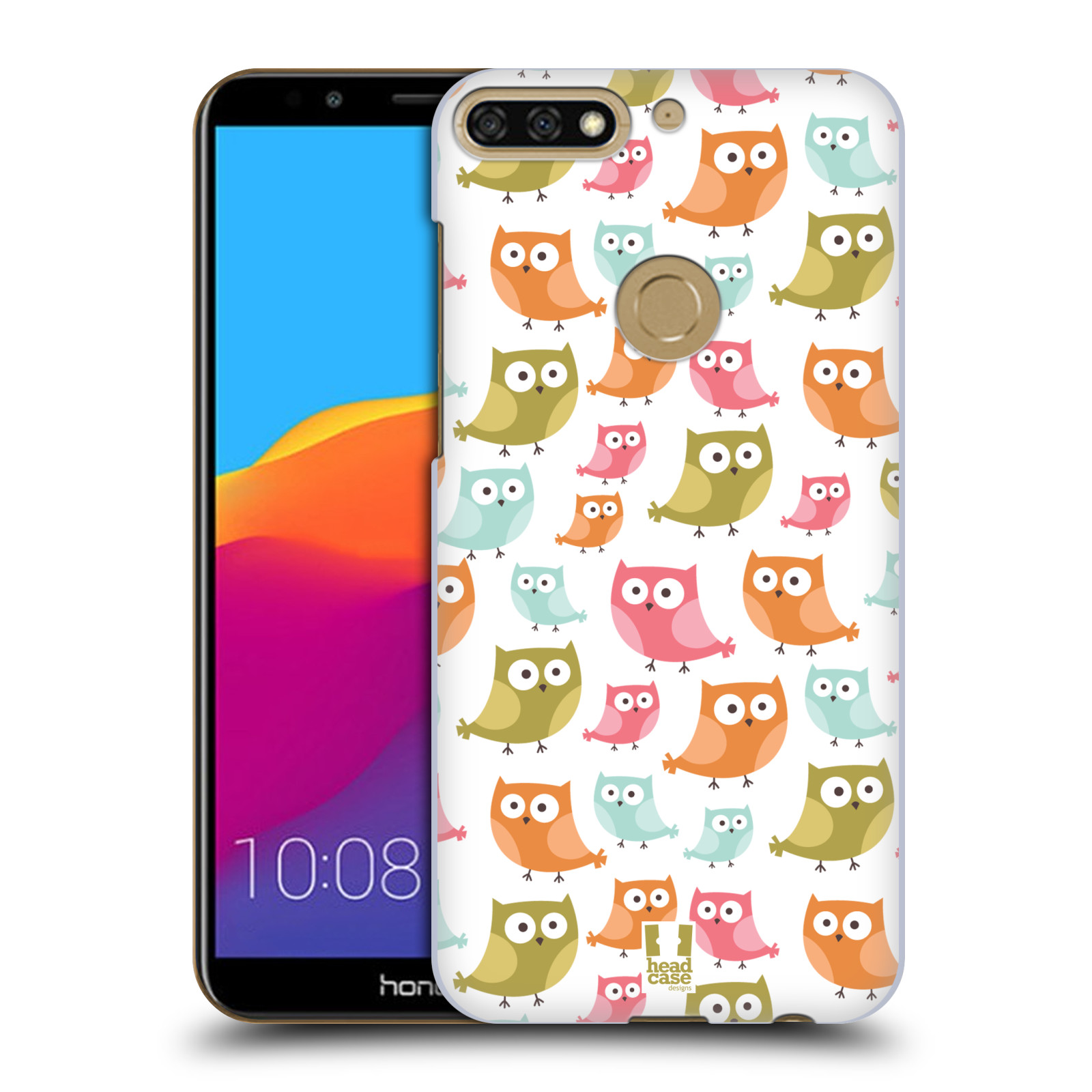 HEAD CASE plastový obal na mobil Honor 7c vzor Malé roztomilé sovičky barevná kombinace