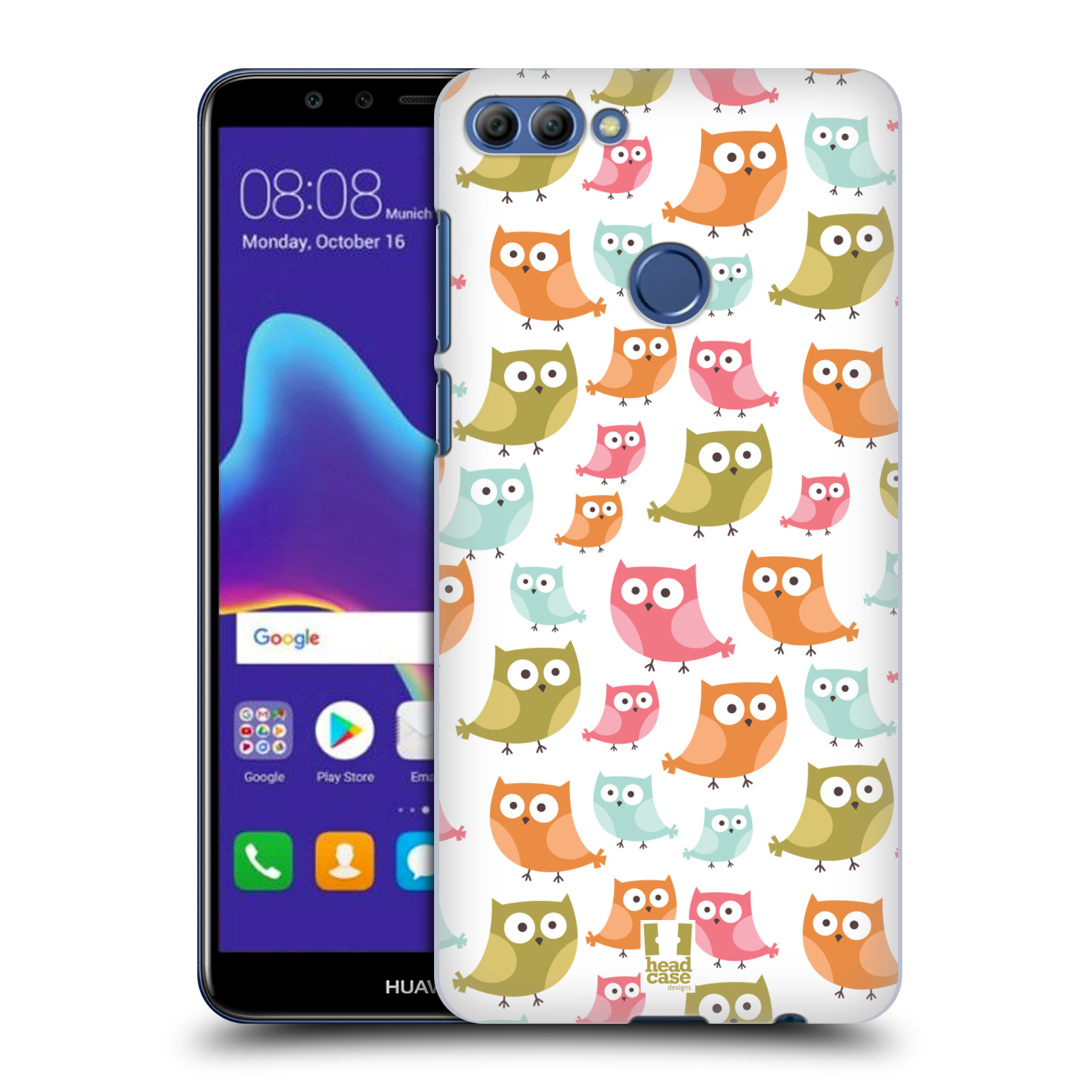 HEAD CASE plastový obal na mobil Huawei Y9 2018 vzor Malé roztomilé sovičky barevná kombinace