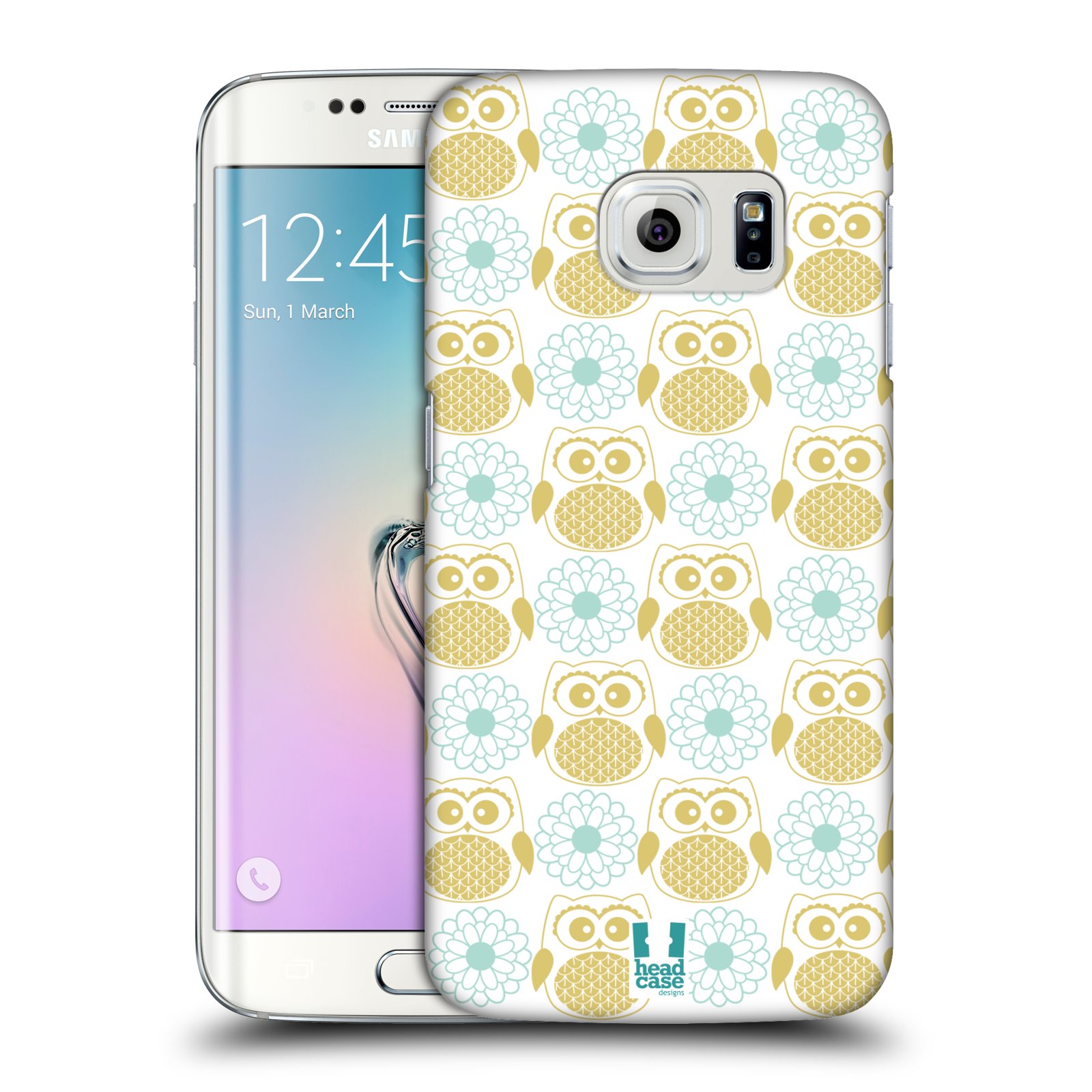 HEAD CASE plastový obal na mobil SAMSUNG Galaxy S6 EDGE (G9250, G925, G925F) vzor Malé roztomilé sovičky květy