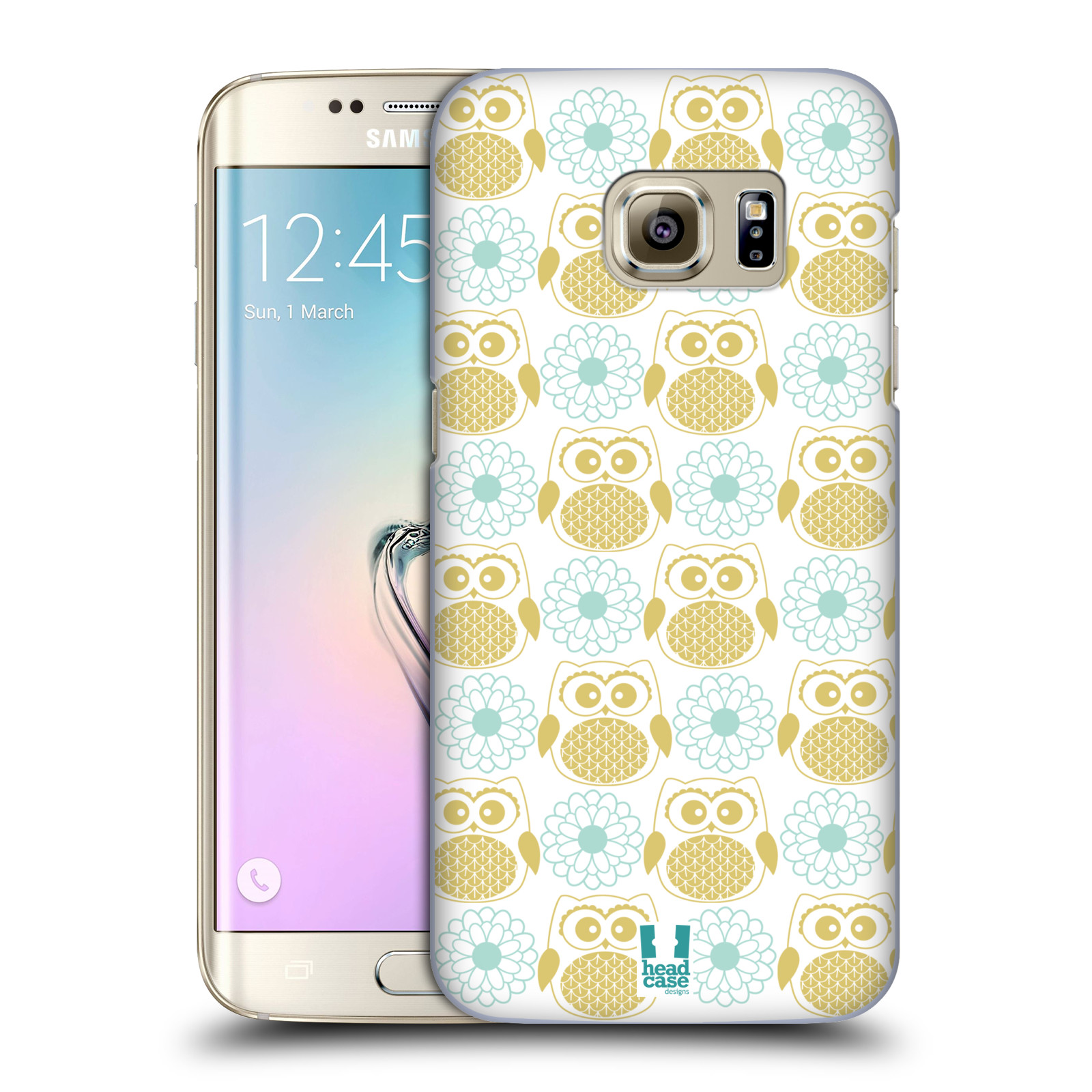 HEAD CASE plastový obal na mobil SAMSUNG GALAXY S7 EDGE vzor Malé roztomilé sovičky květy
