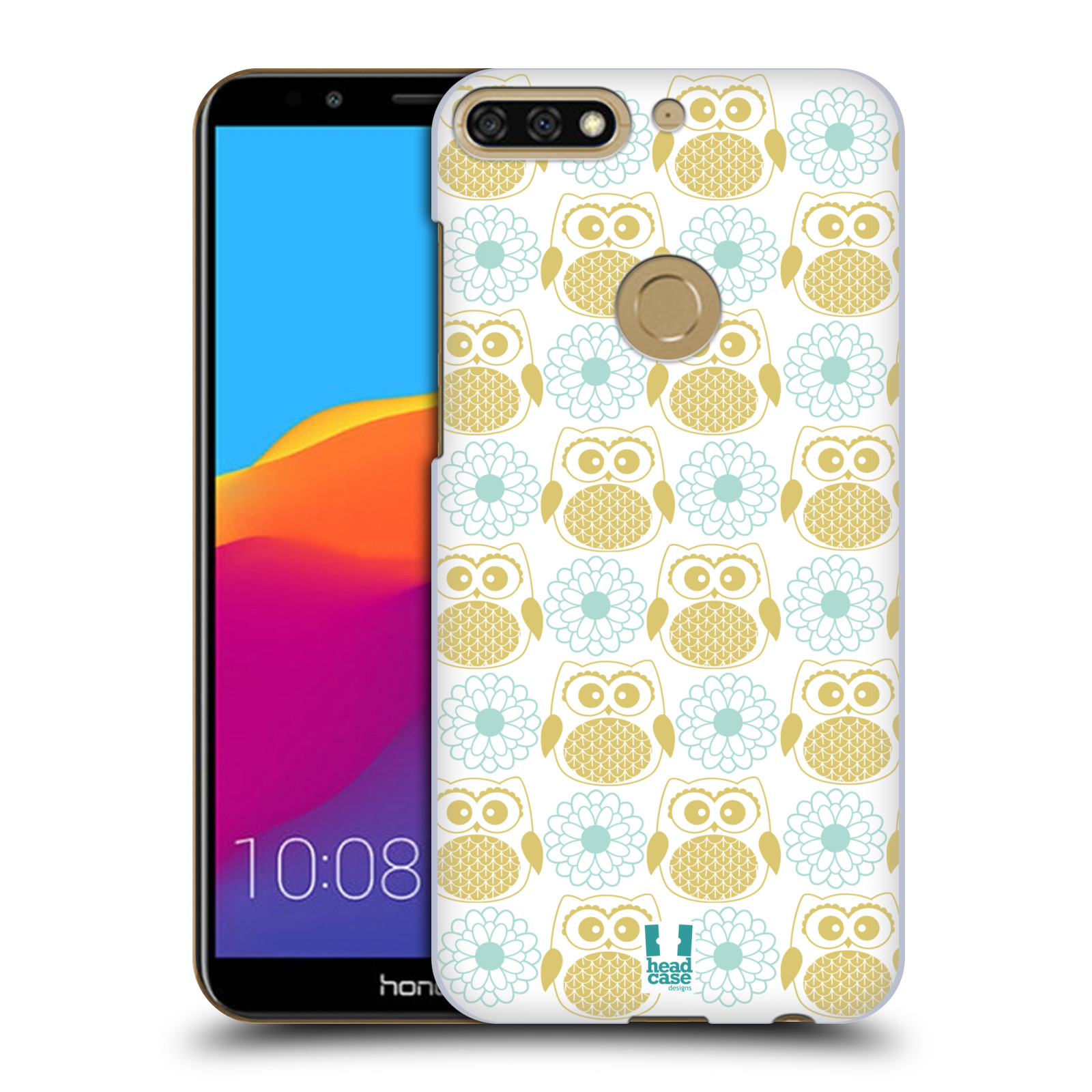 HEAD CASE plastový obal na mobil Honor 7c vzor Malé roztomilé sovičky květy