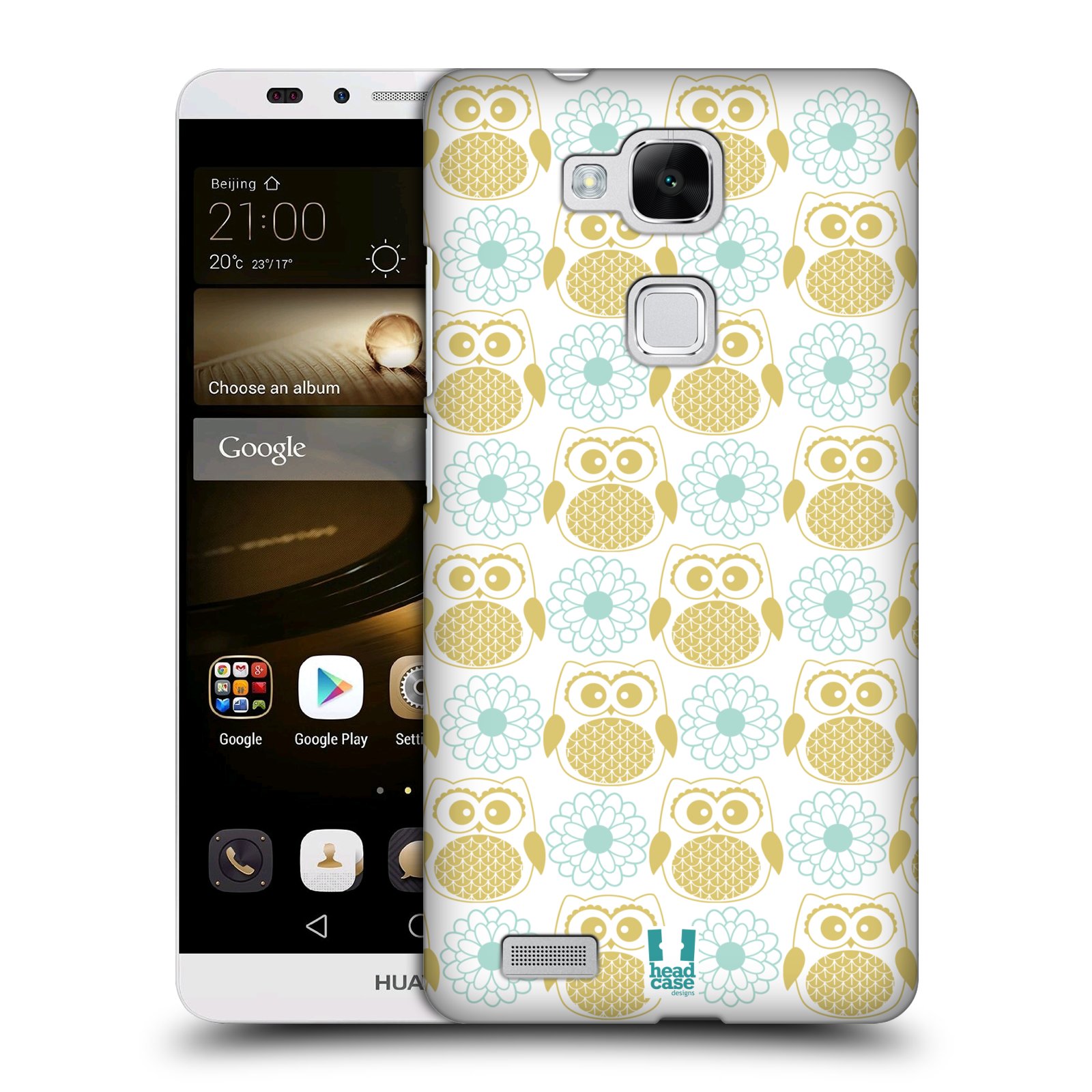 HEAD CASE plastový obal na mobil Huawei Mate 7 vzor Malé roztomilé sovičky květy