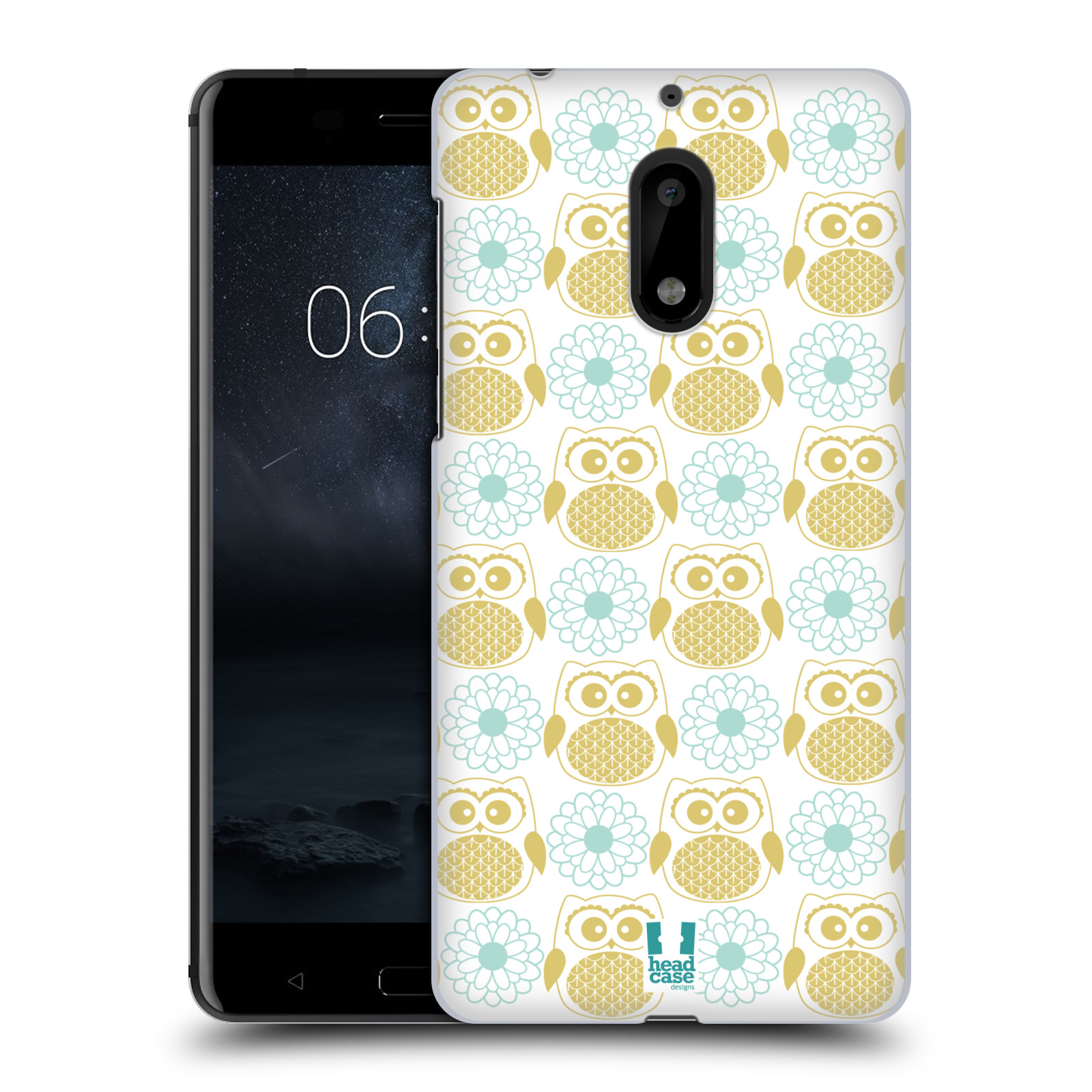 HEAD CASE plastový obal na mobil Nokia 6 vzor Malé roztomilé sovičky květy