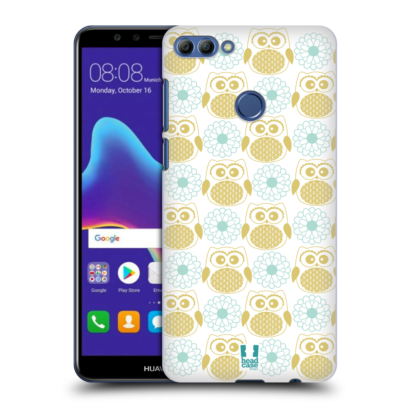 HEAD CASE plastový obal na mobil Huawei Y9 2018 vzor Malé roztomilé sovičky květy