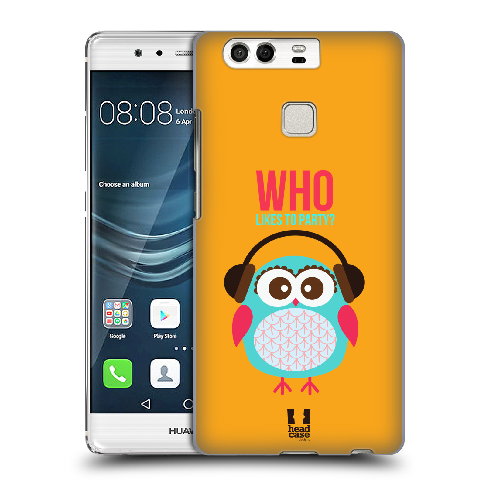 HEAD CASE plastový obal na mobil Huawei P9 / P9 DUAL SIM vzor Malé roztomilé sovičky oranžová párty