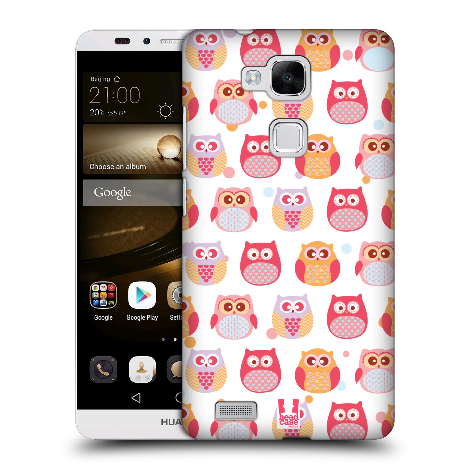 HEAD CASE plastový obal na mobil Huawei Mate 7 vzor Malé roztomilé sovičky malí nezbedové