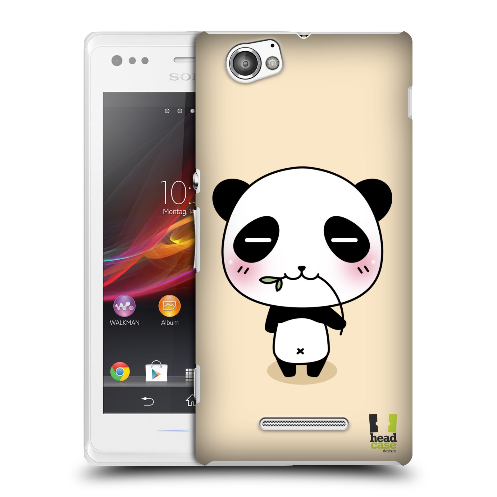HEAD CASE plastový obal na mobil Sony Xperia M vzor Roztomilá panda krémová