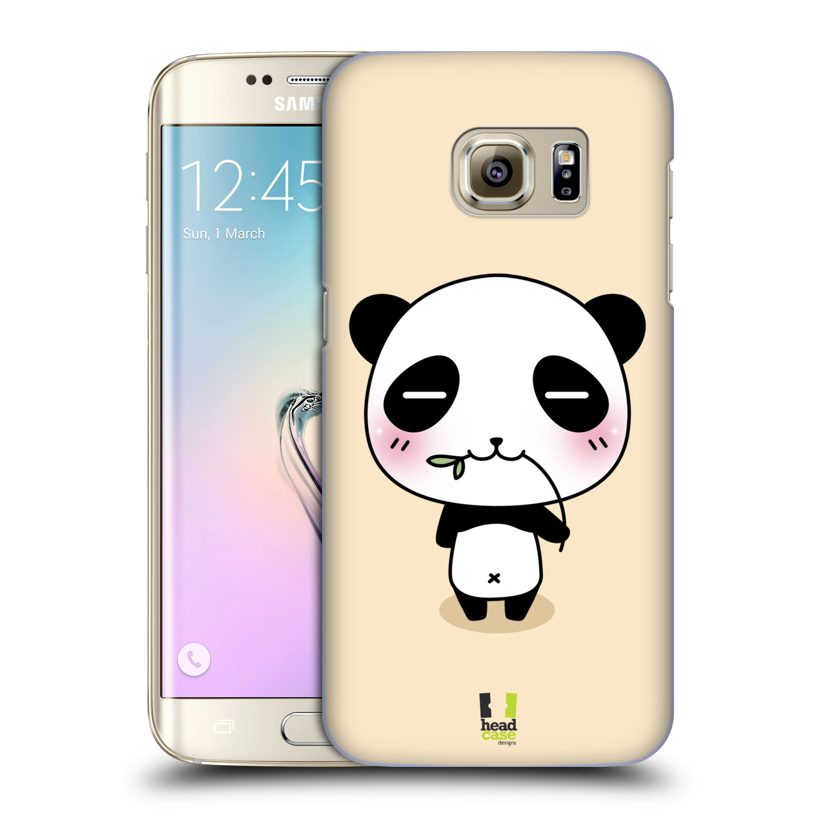 HEAD CASE plastový obal na mobil SAMSUNG GALAXY S7 EDGE vzor Roztomilá panda krémová