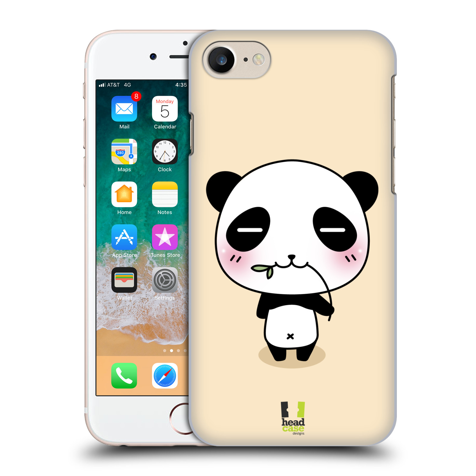 HEAD CASE plastový obal na mobil Apple Iphone 7 vzor Roztomilá panda krémová