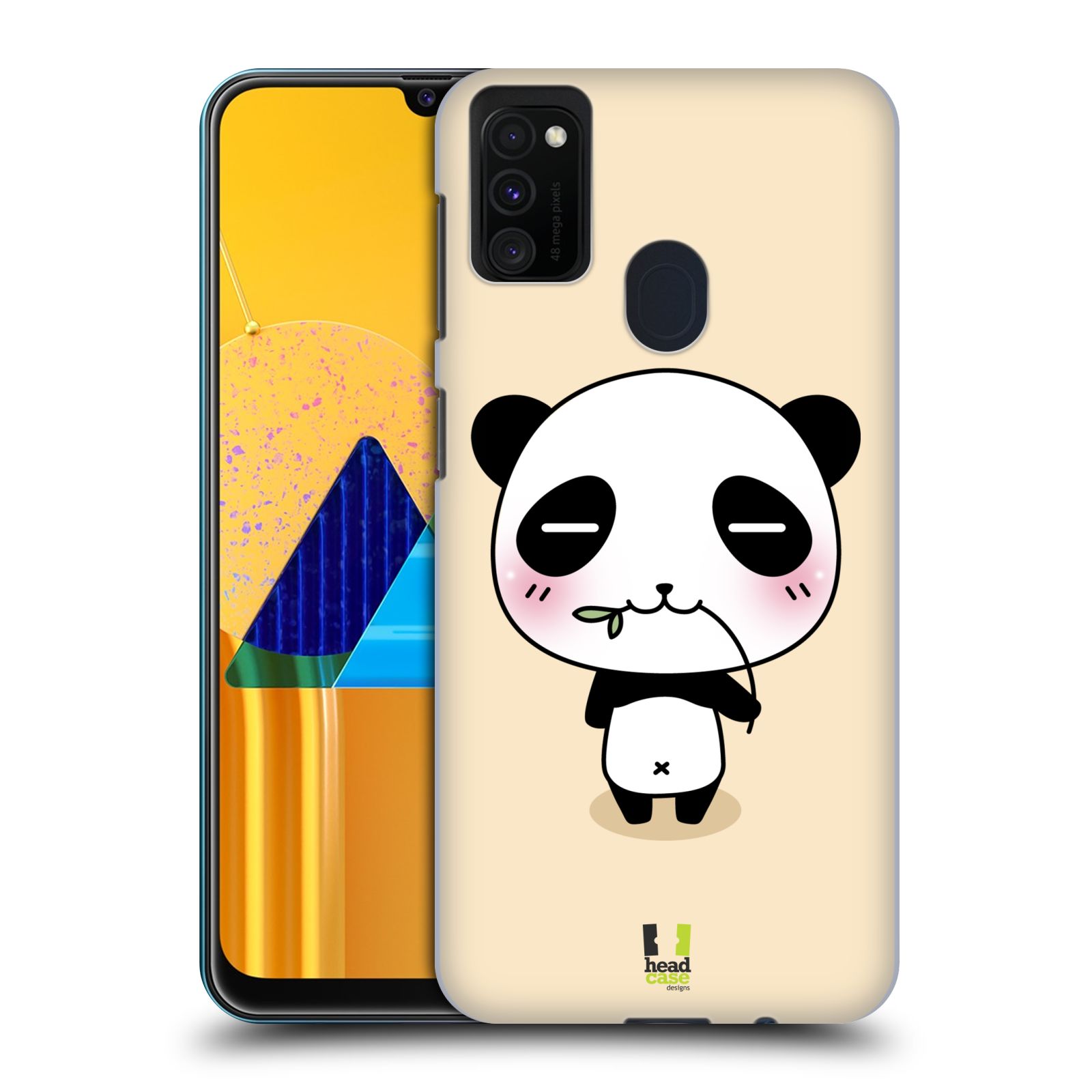 Zadní kryt na mobil Samsung Galaxy M21 vzor Roztomilá panda krémová