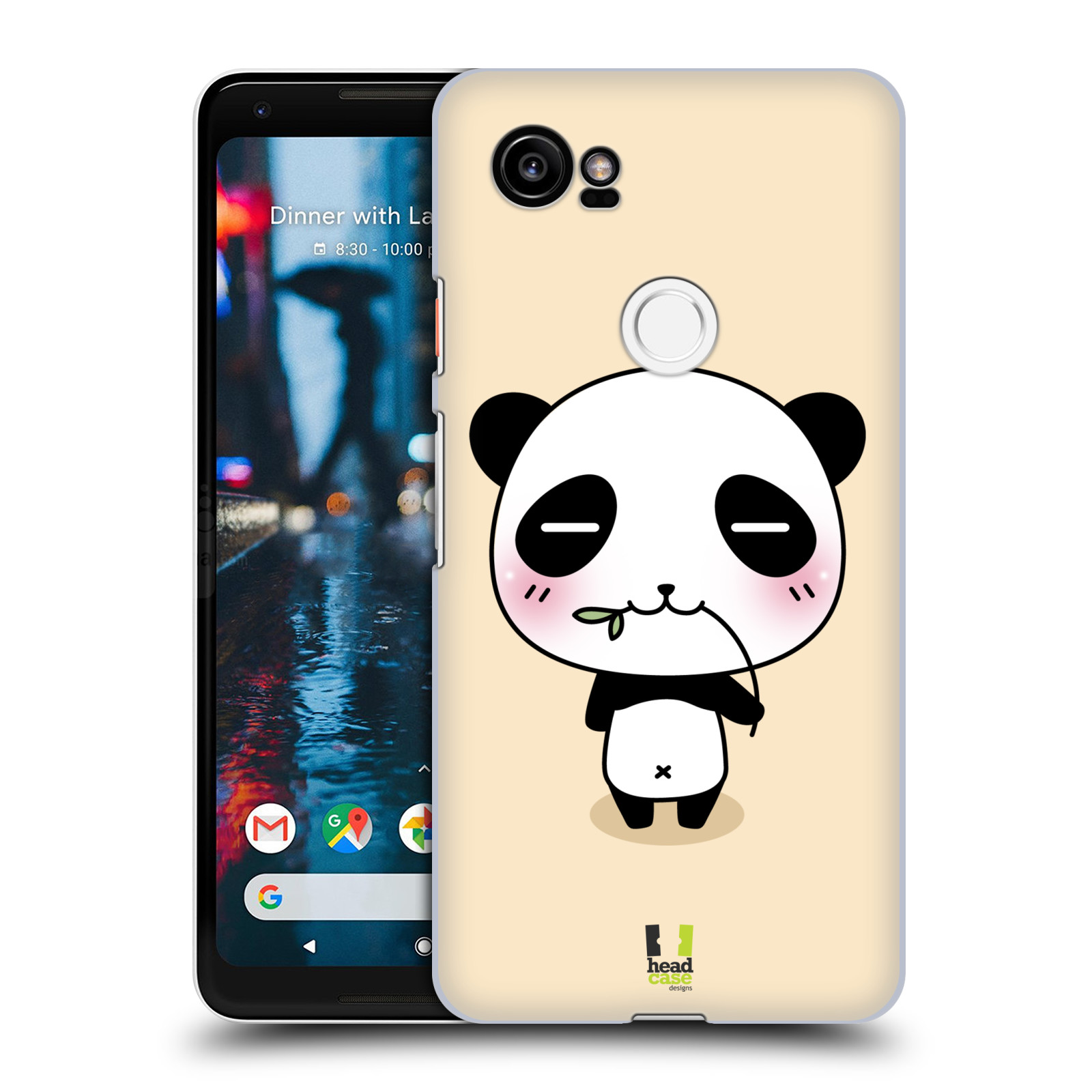 HEAD CASE plastový obal na mobil Google Pixel 2 XL vzor Roztomilá panda krémová