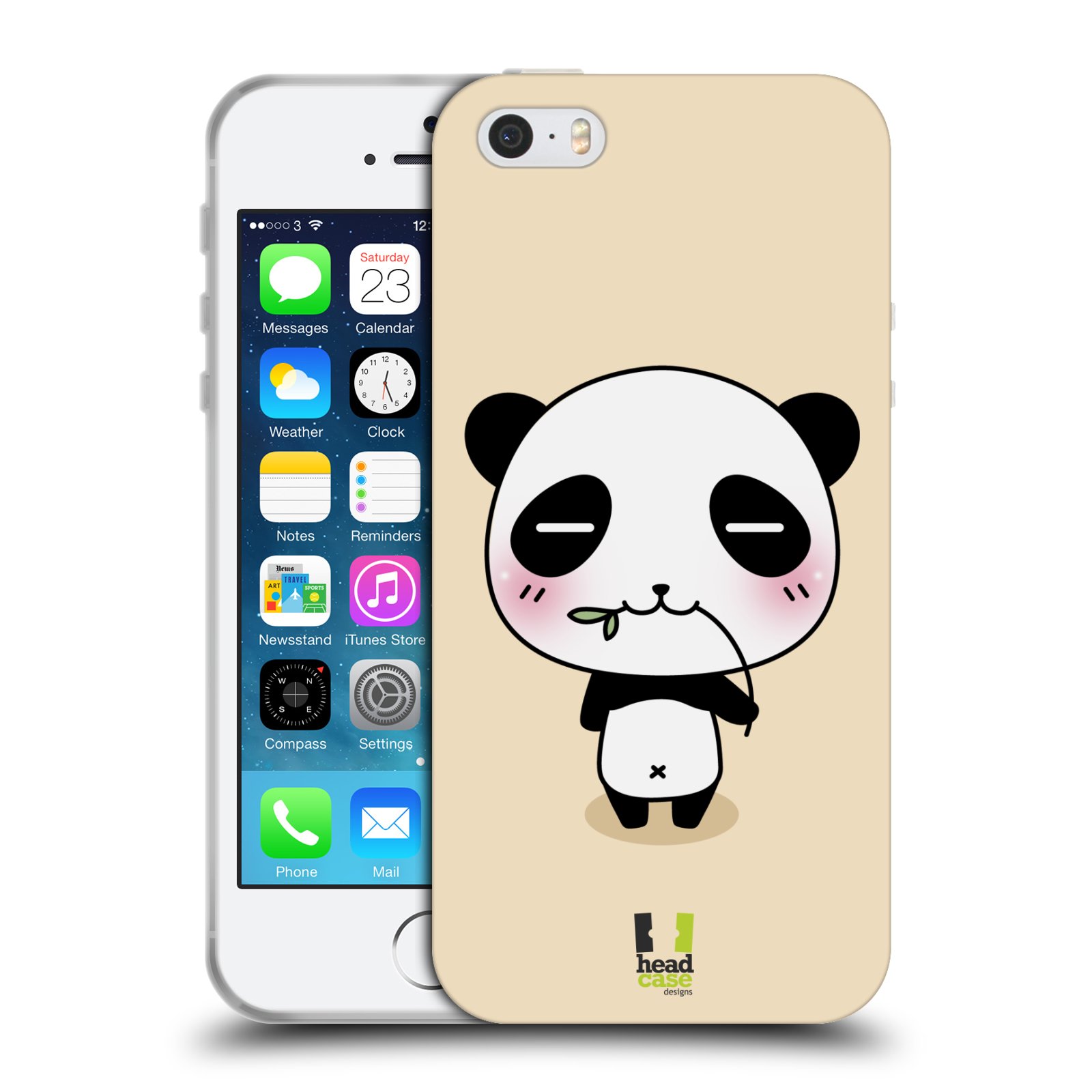 HEAD CASE silikonový obal na mobil Apple Iphone 5/5S vzor Roztomilá panda krémová