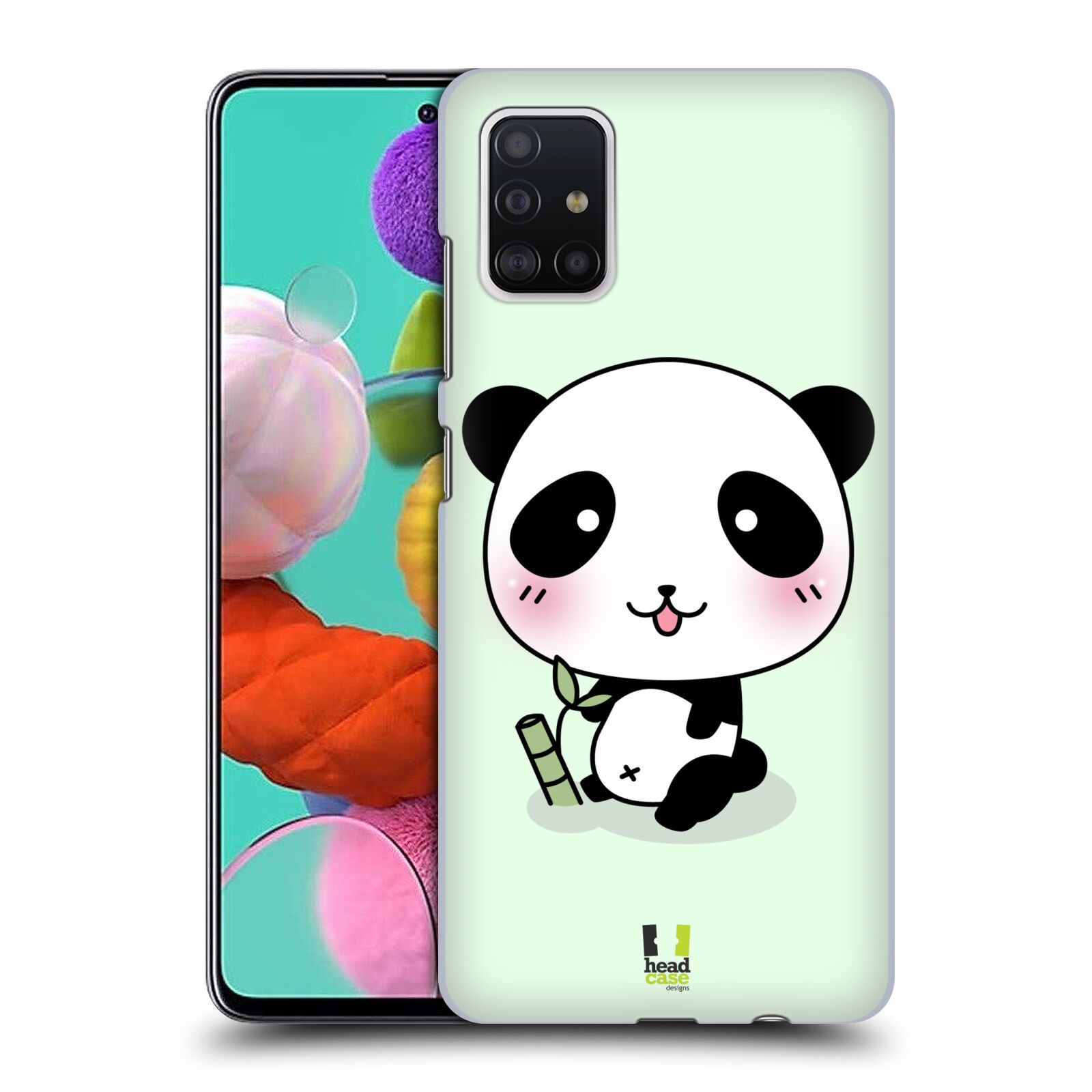 Pouzdro na mobil Samsung Galaxy A51 - HEAD CASE - vzor Roztomilá panda zelená