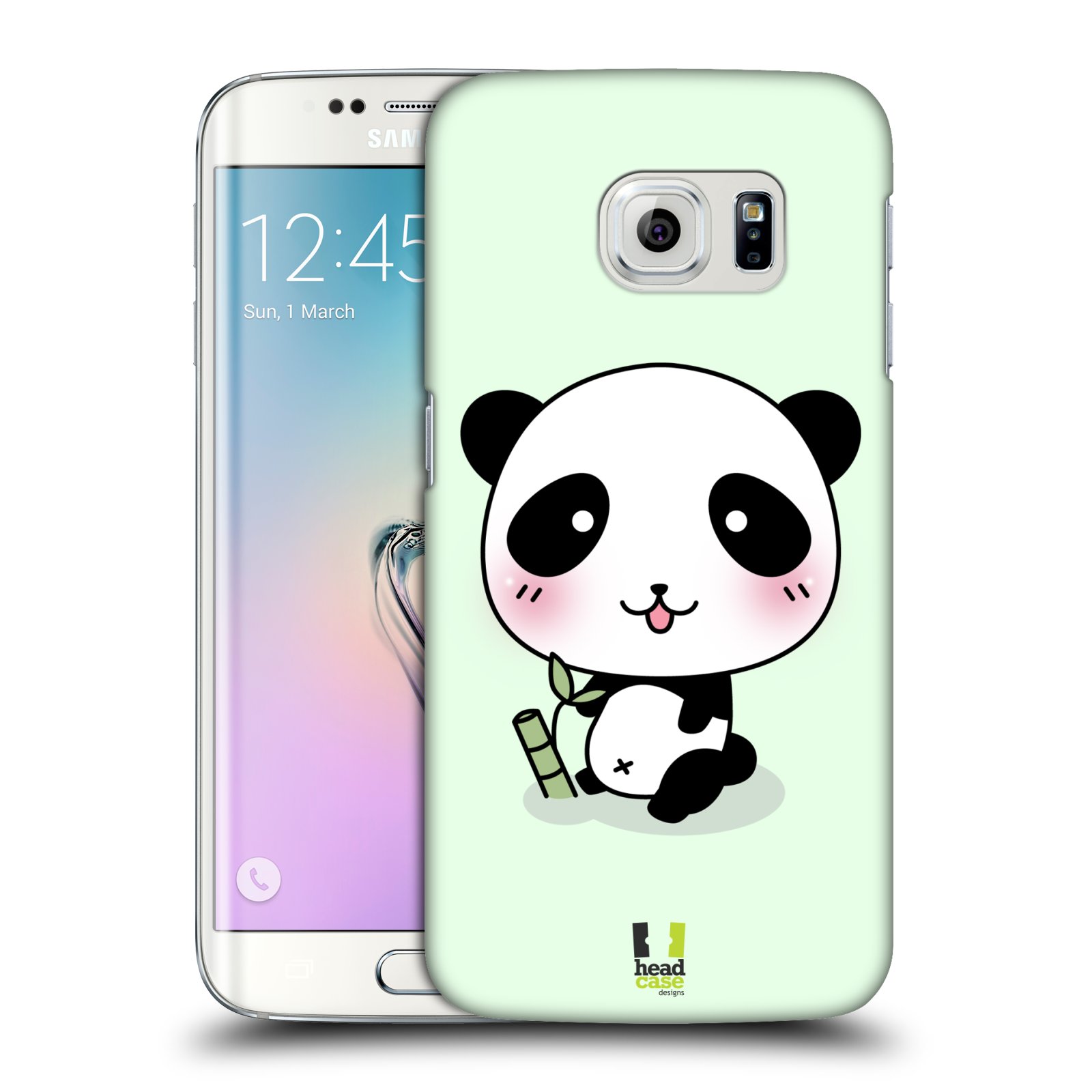 HEAD CASE plastový obal na mobil SAMSUNG Galaxy S6 EDGE (G9250, G925, G925F) vzor Roztomilá panda zelená