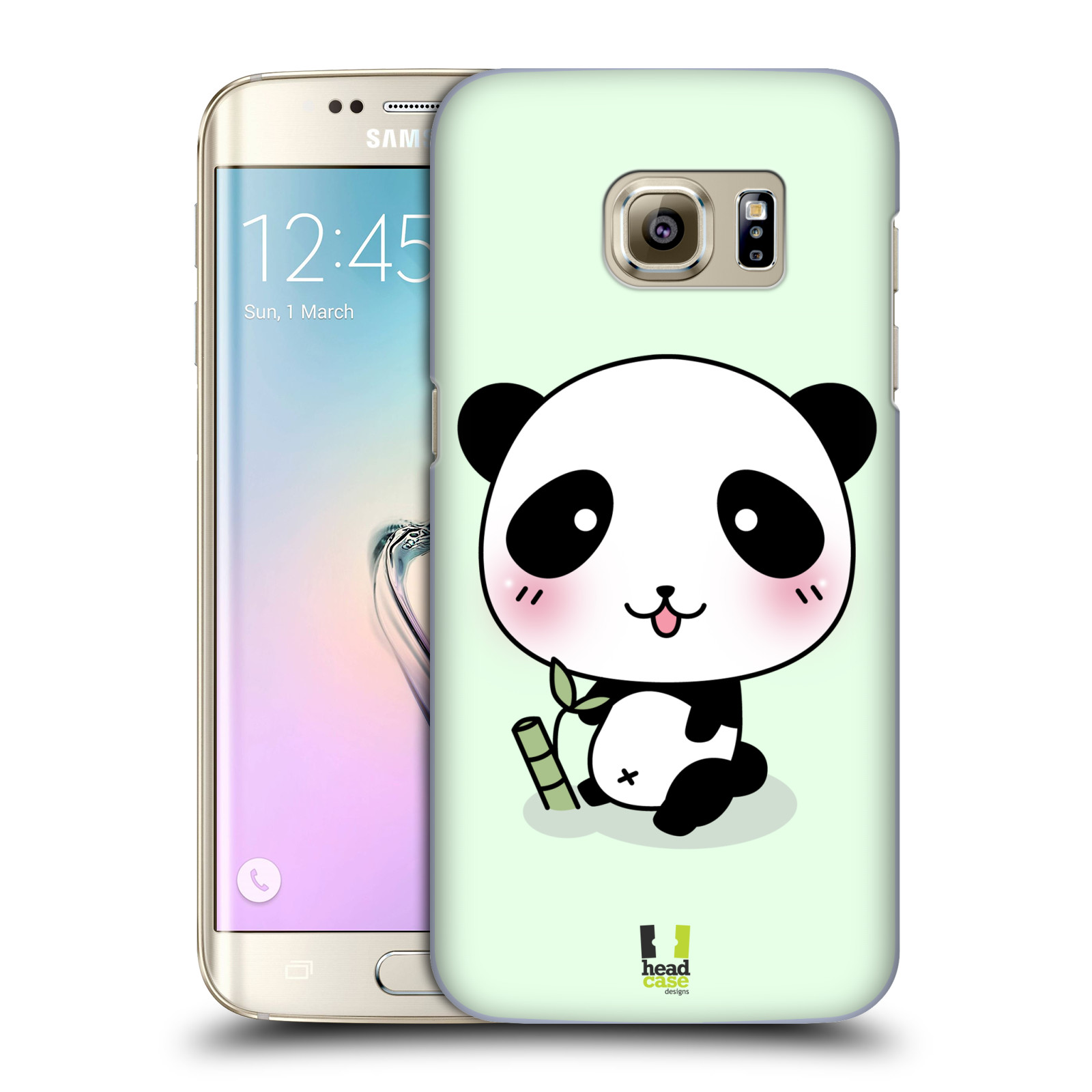 HEAD CASE plastový obal na mobil SAMSUNG GALAXY S7 EDGE vzor Roztomilá panda zelená
