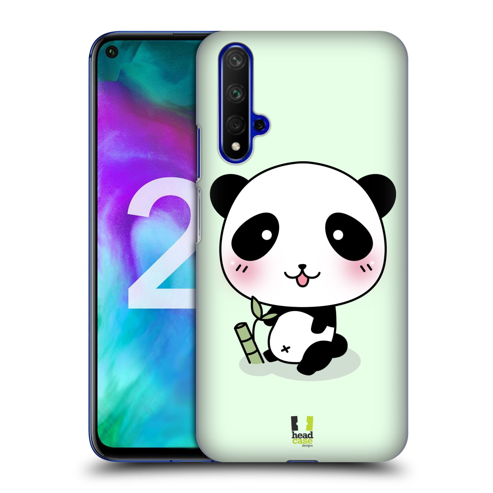 Pouzdro na mobil Honor 20 - HEAD CASE - vzor Roztomilá panda zelená