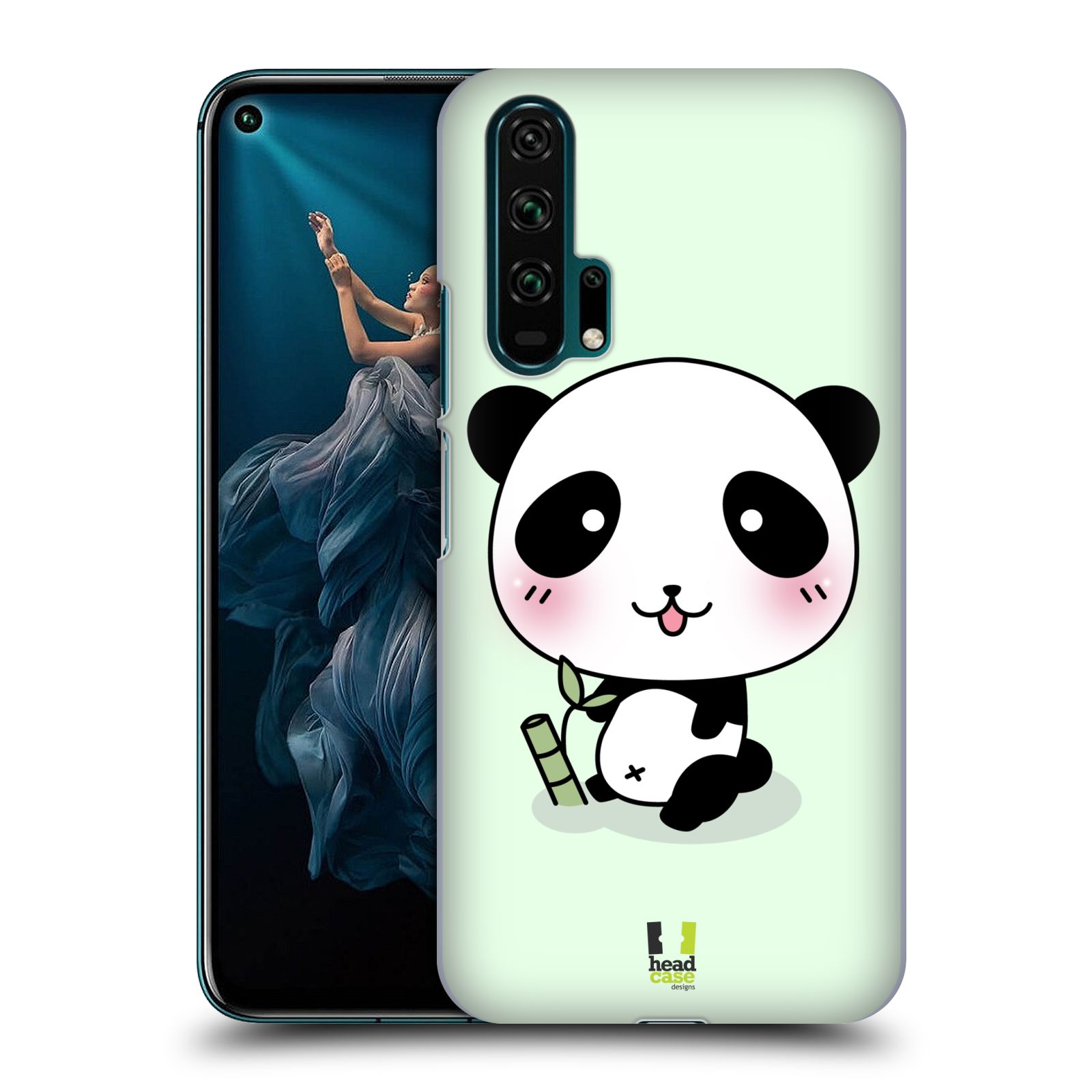Pouzdro na mobil Honor 20 PRO - HEAD CASE - vzor Roztomilá panda zelená
